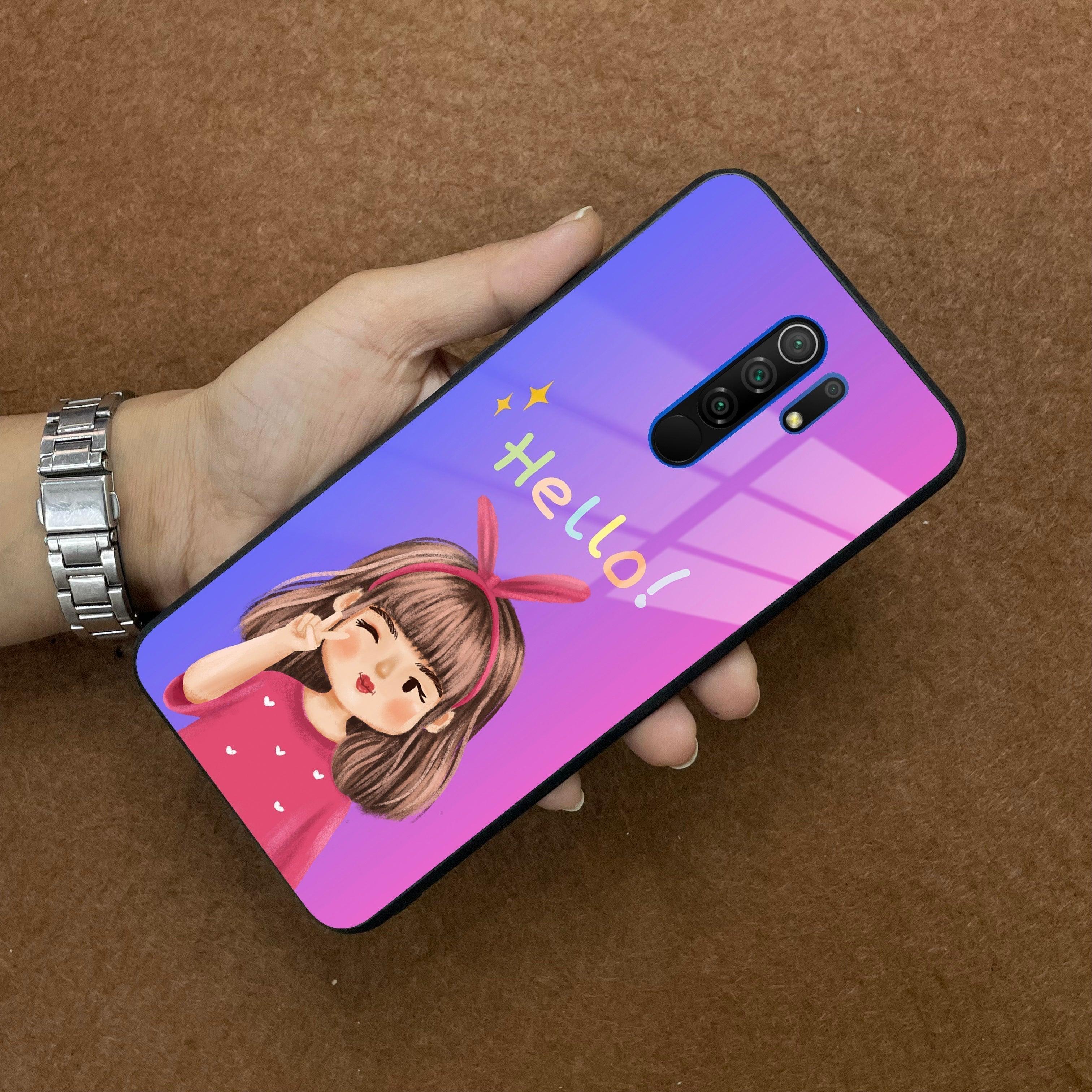 Cute Girl Hello Glass Case For Redmi/Xiaomi - ShopOnCliQ