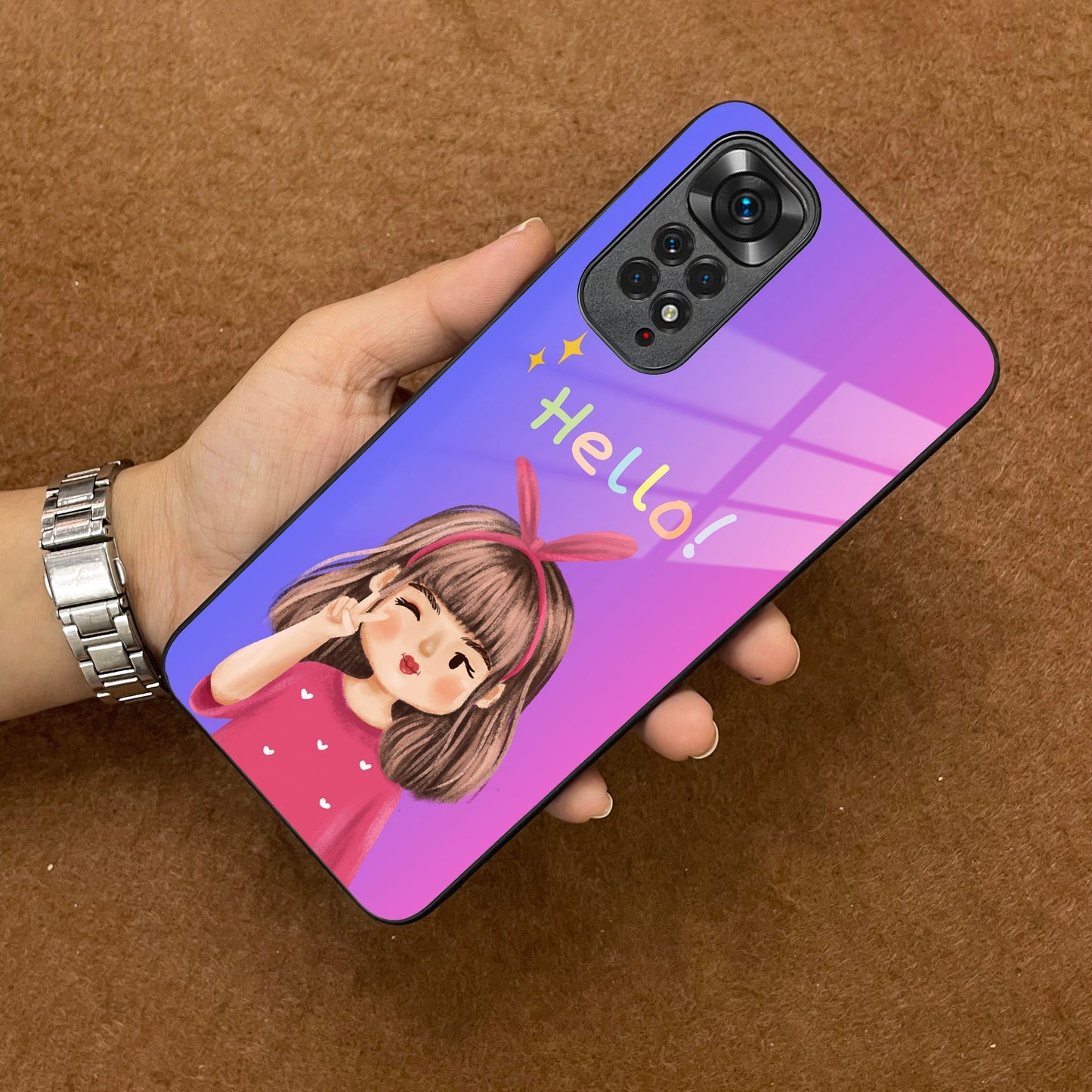 Cute Girl Hello Glass Case For Redmi/Xiaomi ShopOnCliQ