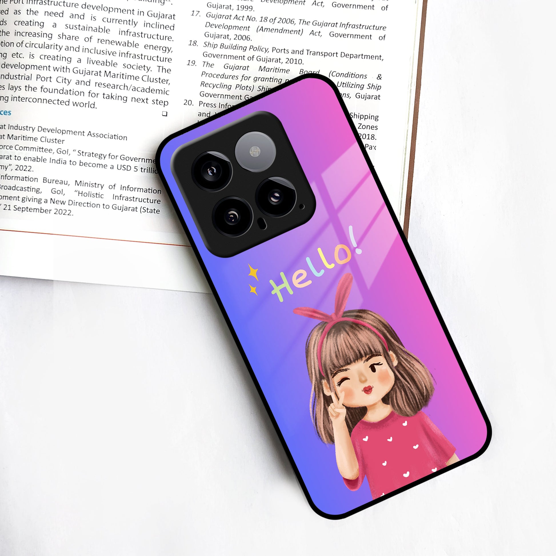 Cute Girl Hello Glass Case For Redmi/Xiaomi ShopOnCliQ