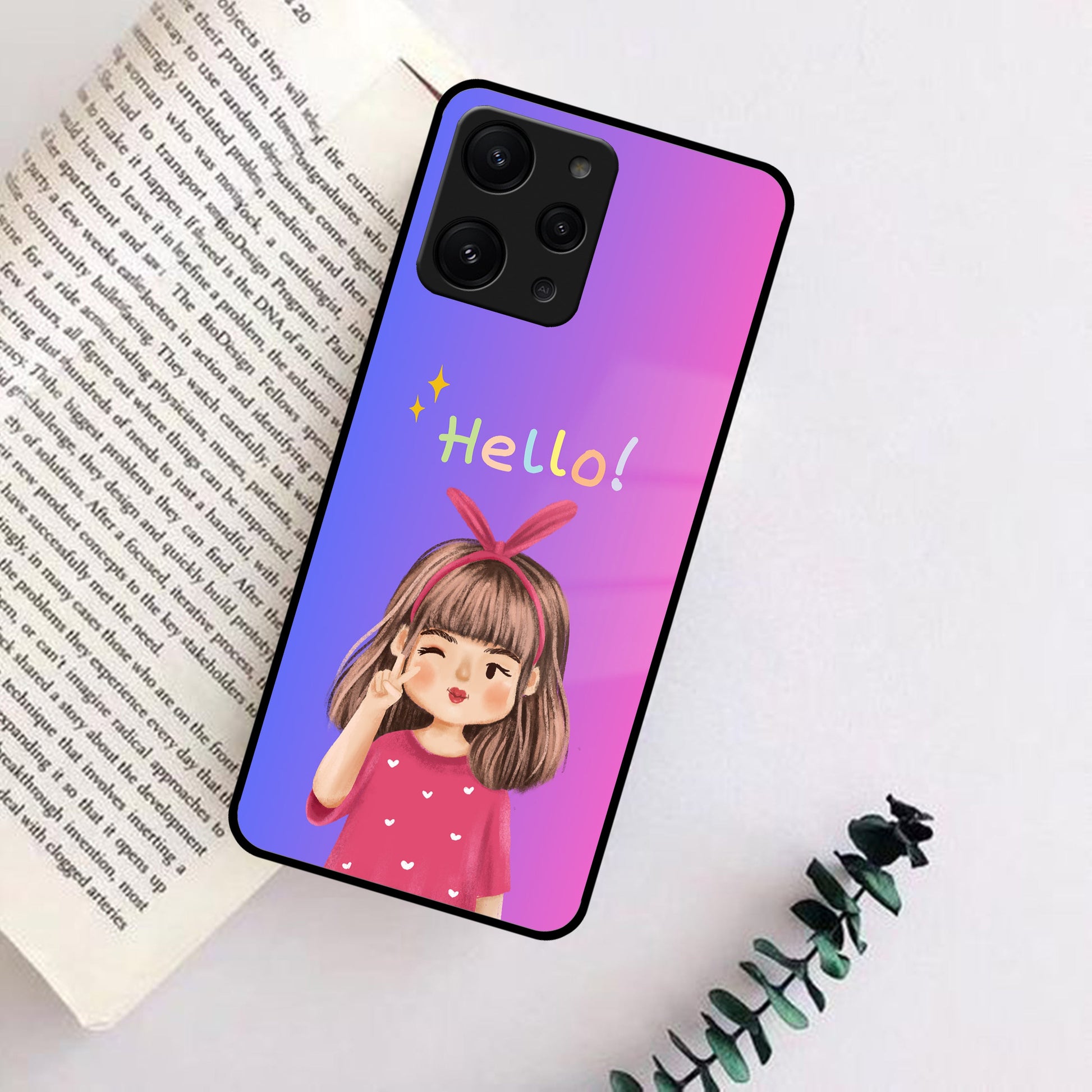 Cute Girl Hello Glass Case For Redmi/Xiaomi ShopOnCliQ