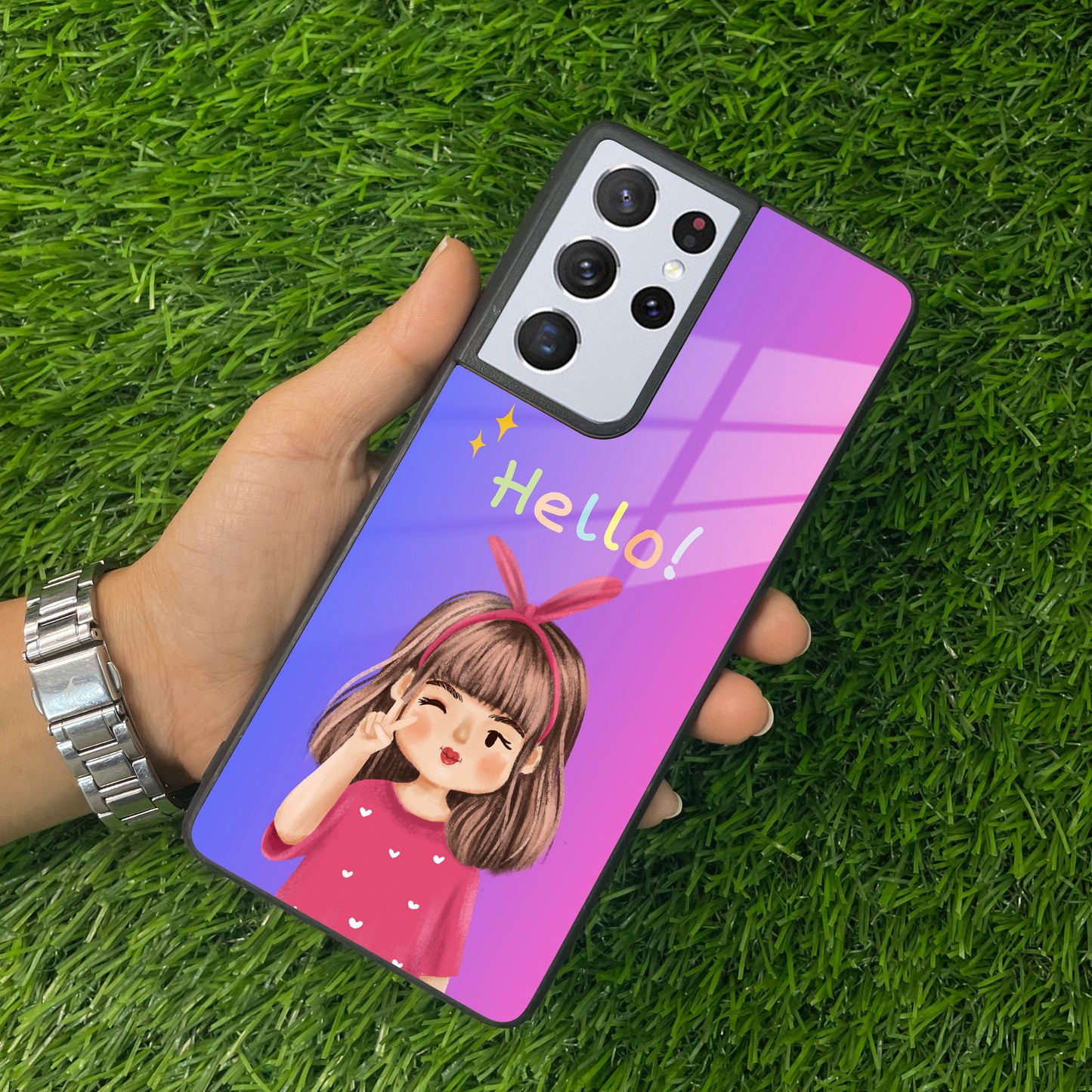 Cute Girl Hello Glass Case For Samsung ShopOnCliQ