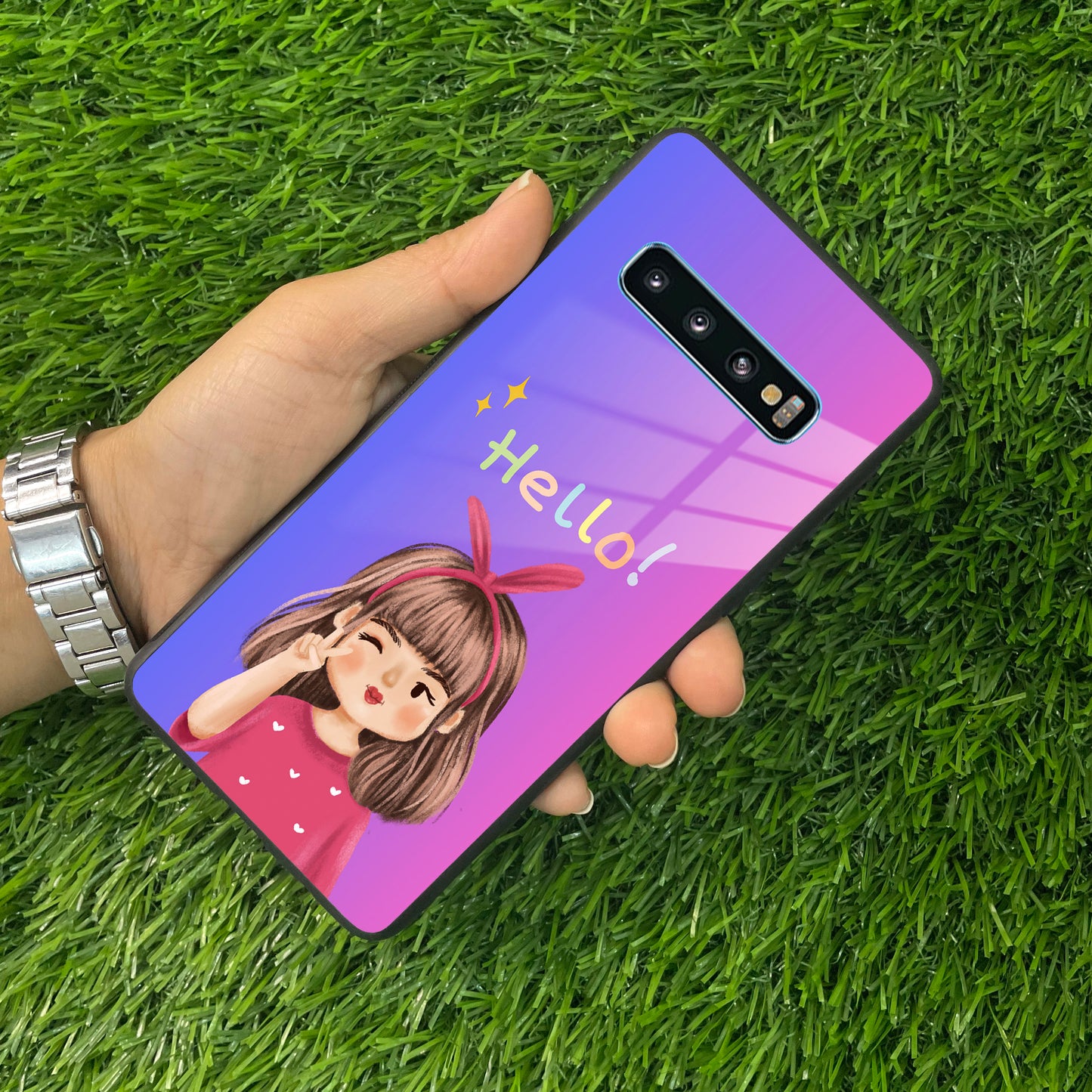 Cute Girl Hello Glass Case For Samsung ShopOnCliQ