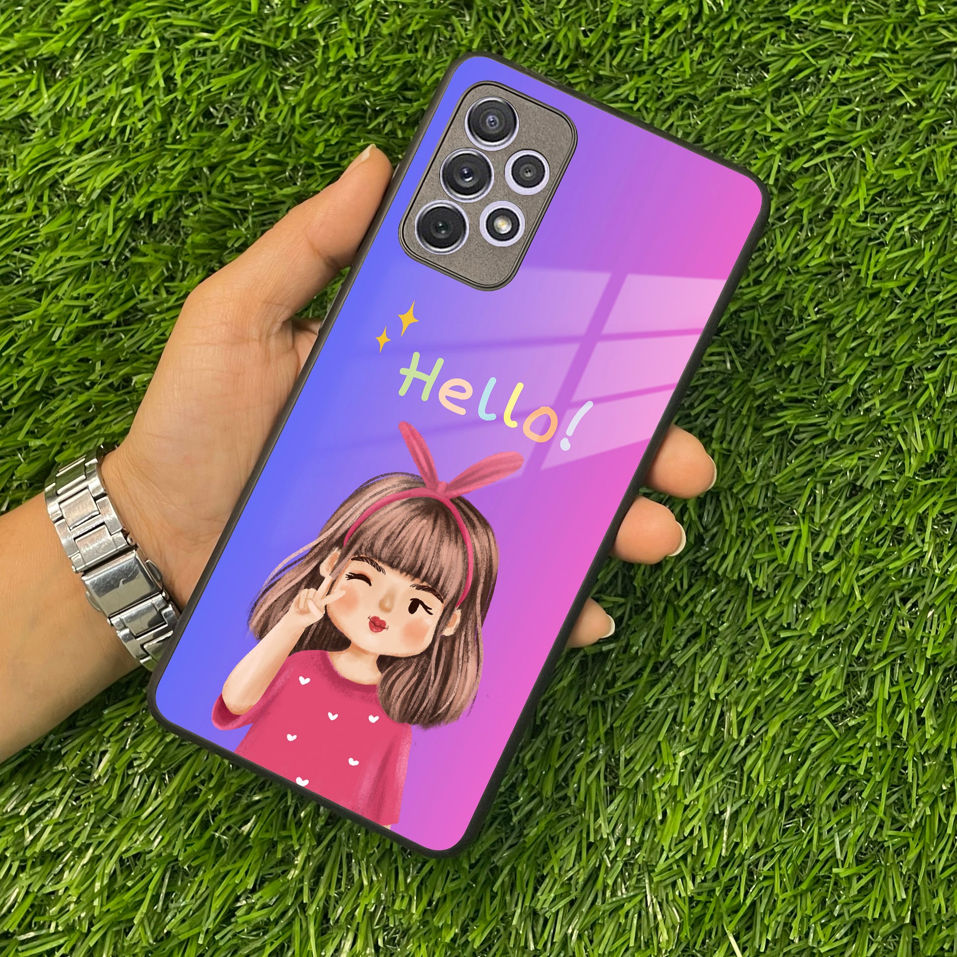 Cute Girl Hello Glass Case For Samsung ShopOnCliQ