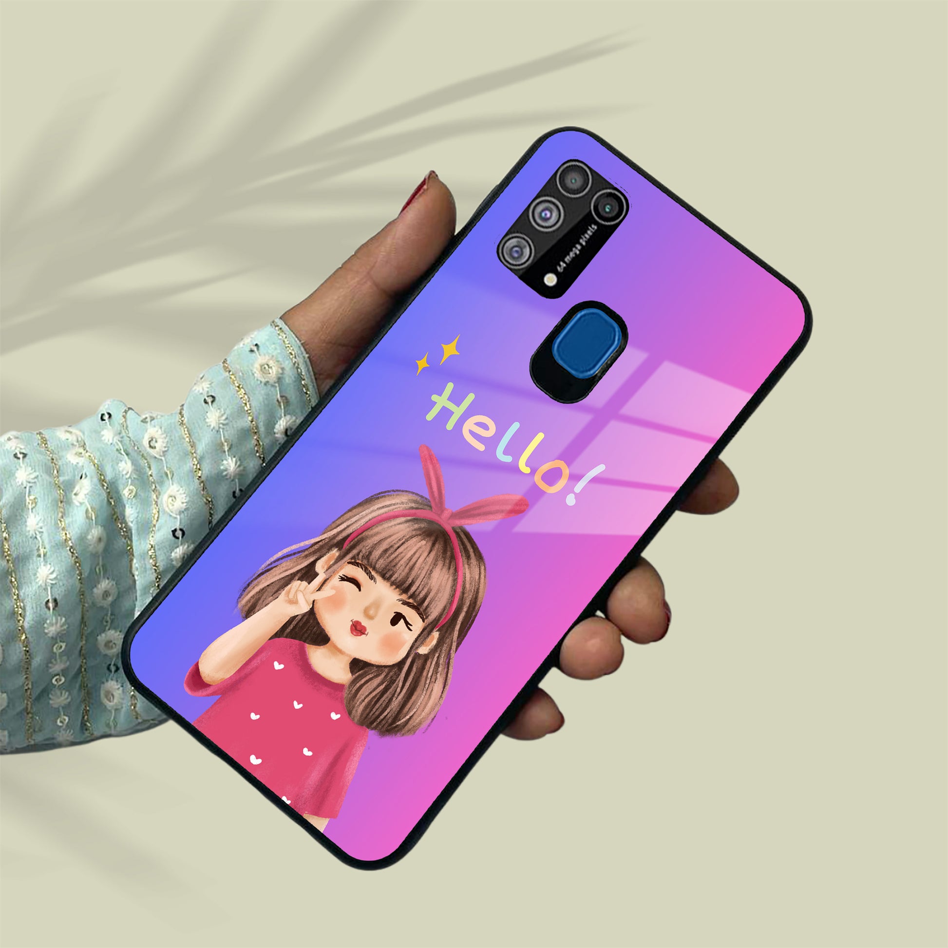 Cute Girl Hello Glass Case For Samsung ShopOnCliQ