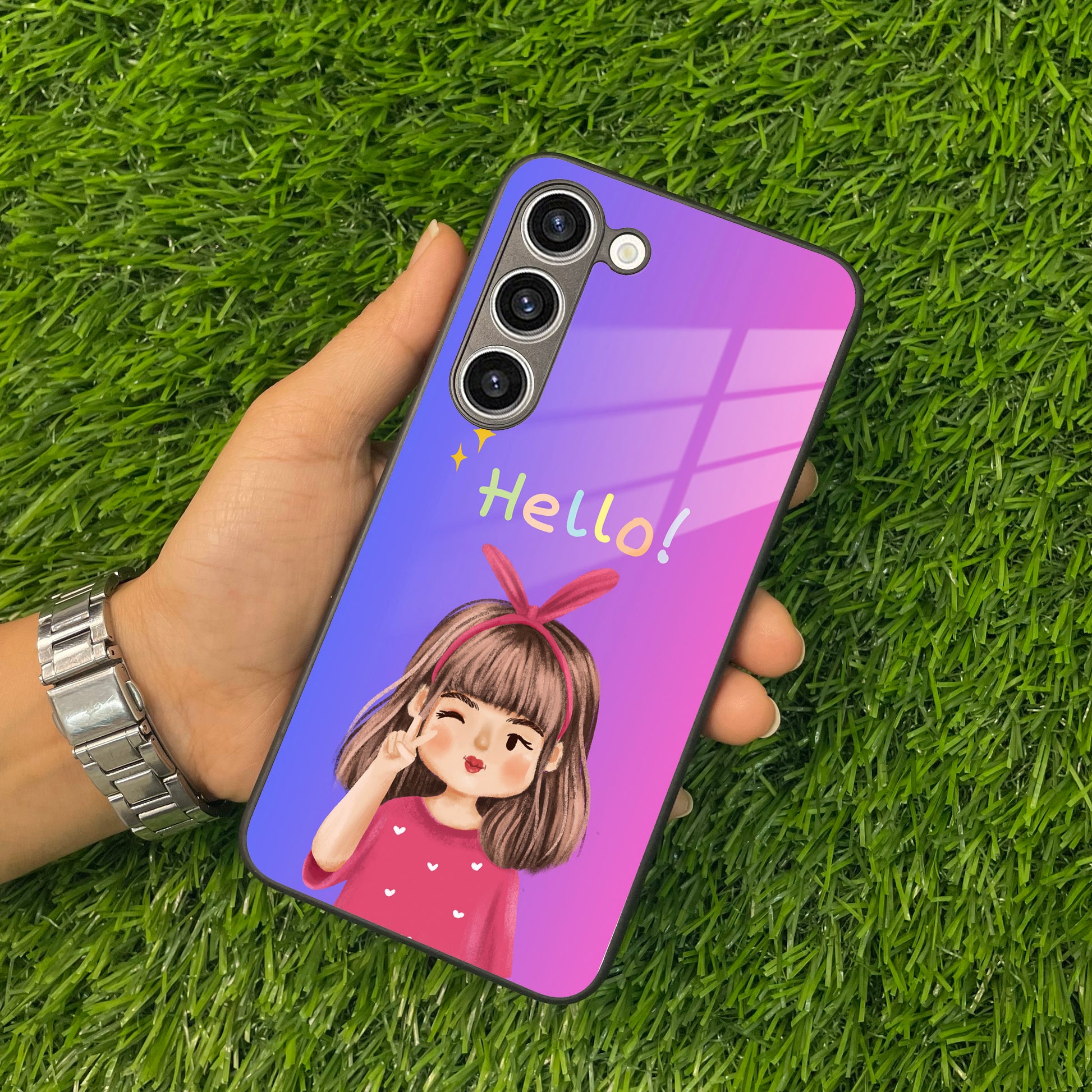 Cute Girl Hello Glass Case For Samsung ShopOnCliQ