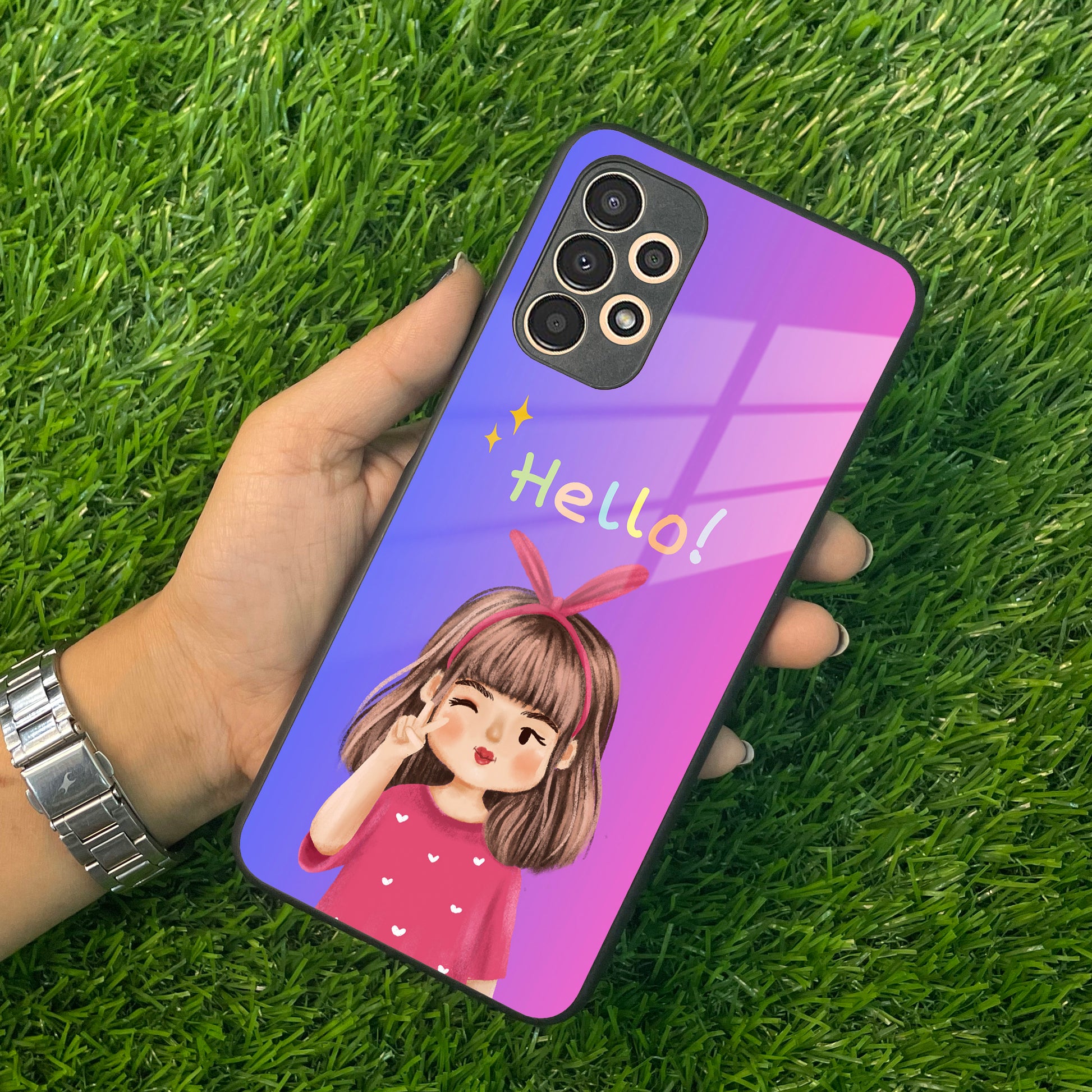 Cute Girl Hello Glass Case For Samsung ShopOnCliQ