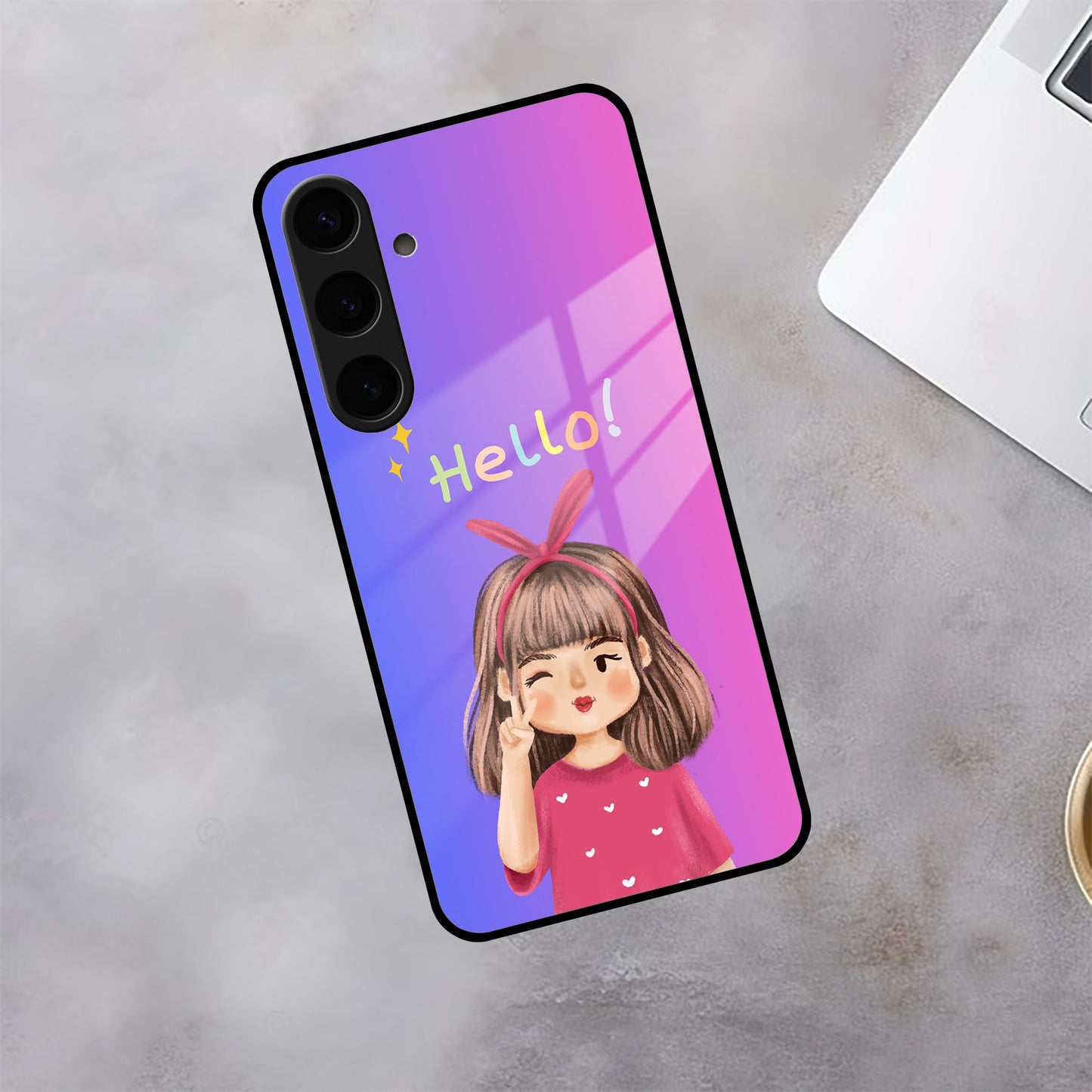 Cute Girl Hello Glass Case For Samsung ShopOnCliQ