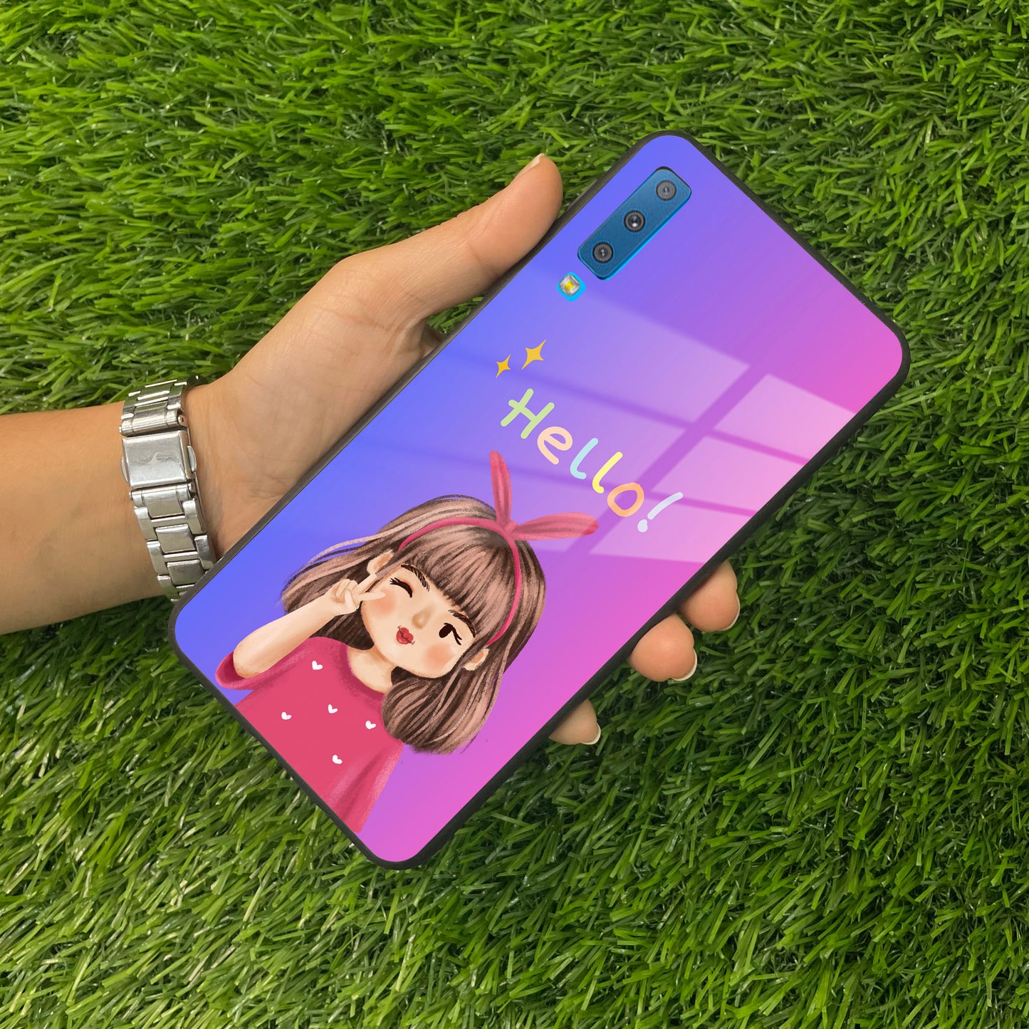 Cute Girl Hello Glass Case For Samsung ShopOnCliQ