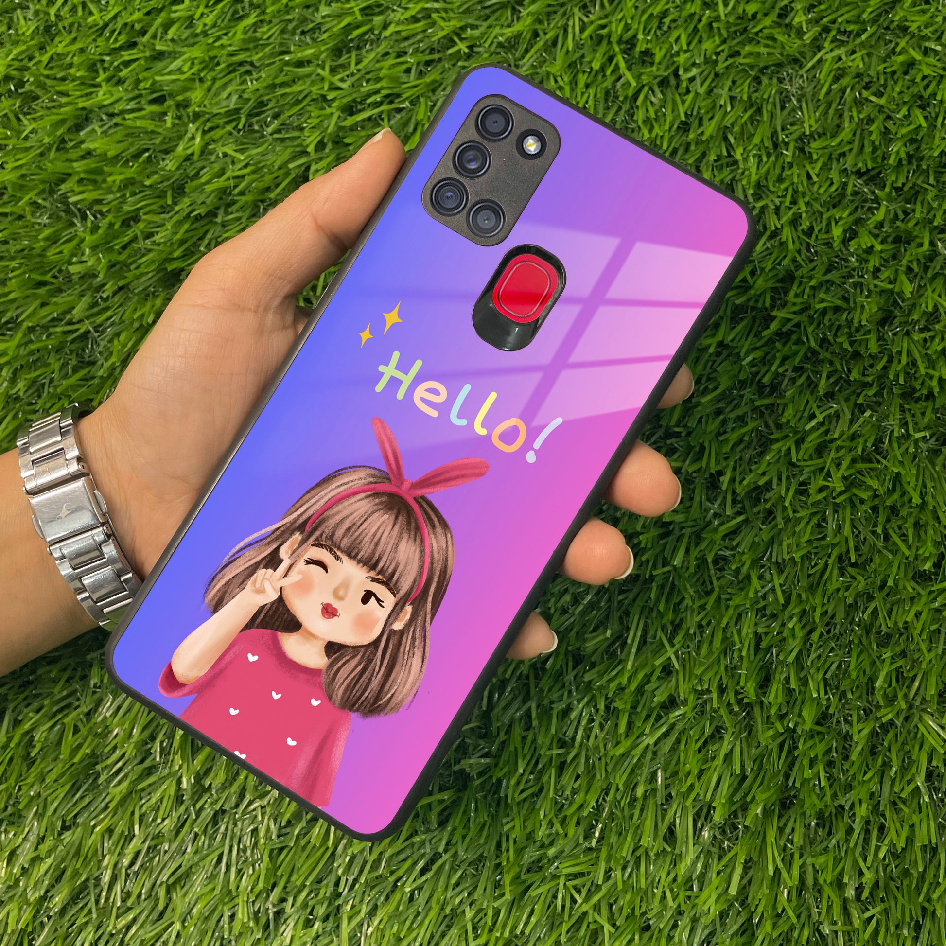 Cute Girl Hello Glass Case For Samsung ShopOnCliQ