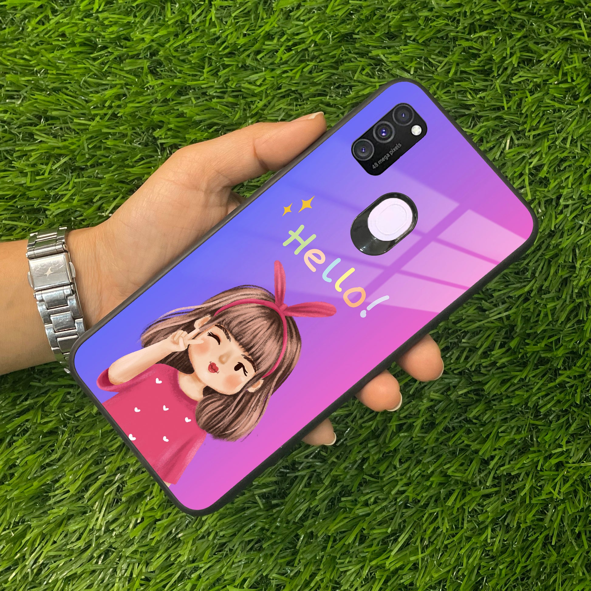 Cute Girl Hello Glass Case For Samsung ShopOnCliQ