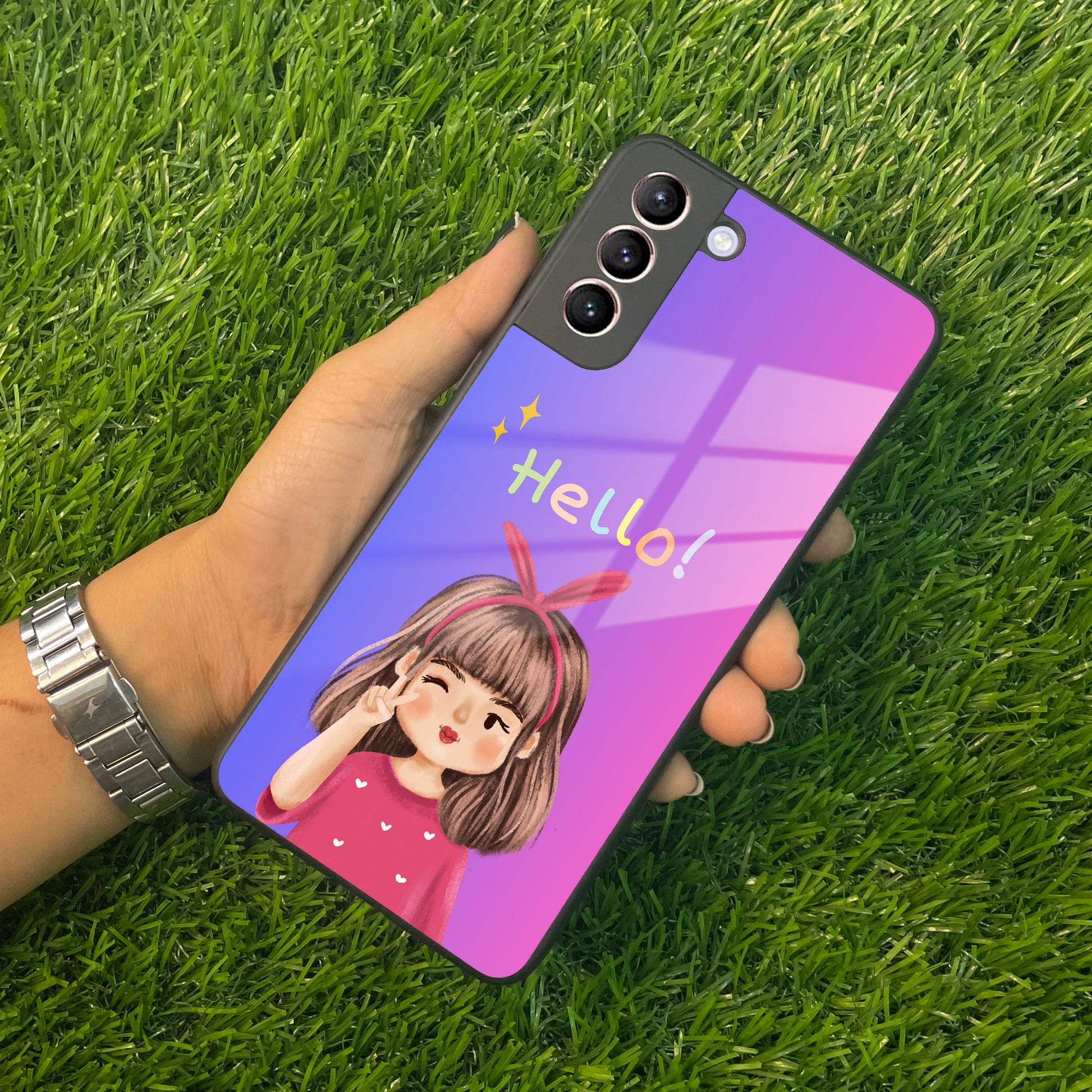 Cute Girl Hello Glass Case For Samsung ShopOnCliQ