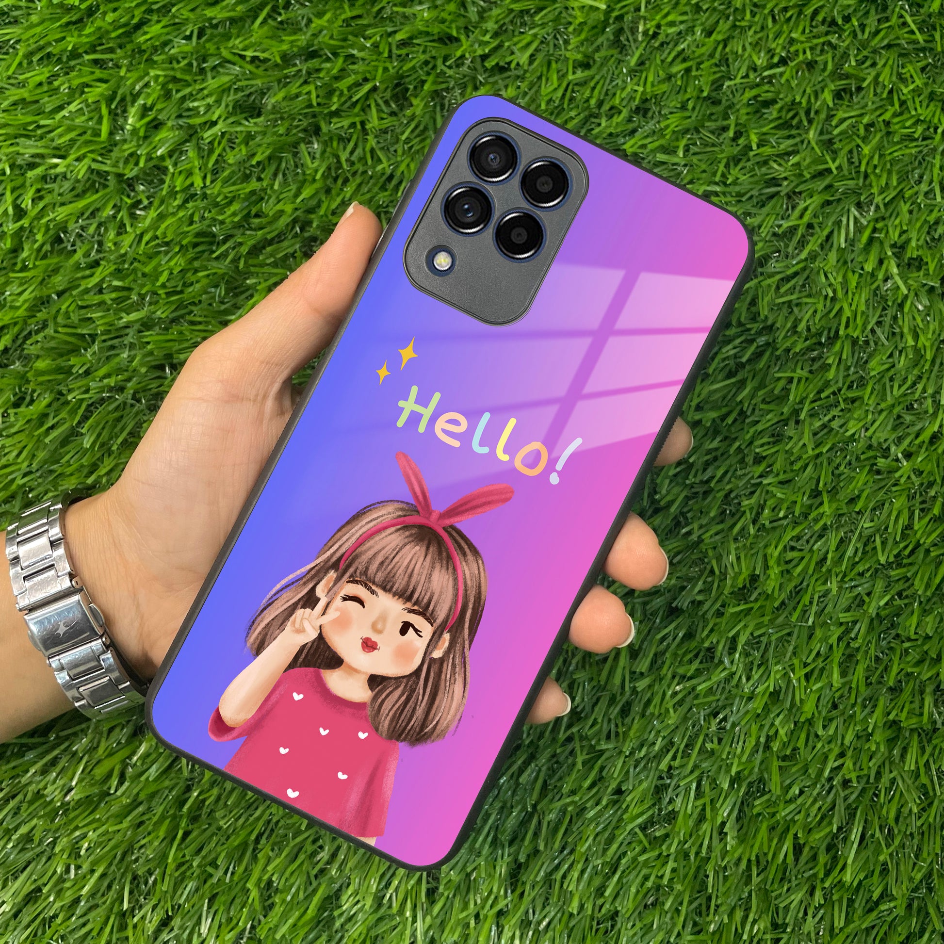 Cute Girl Hello Glass Case For Samsung ShopOnCliQ