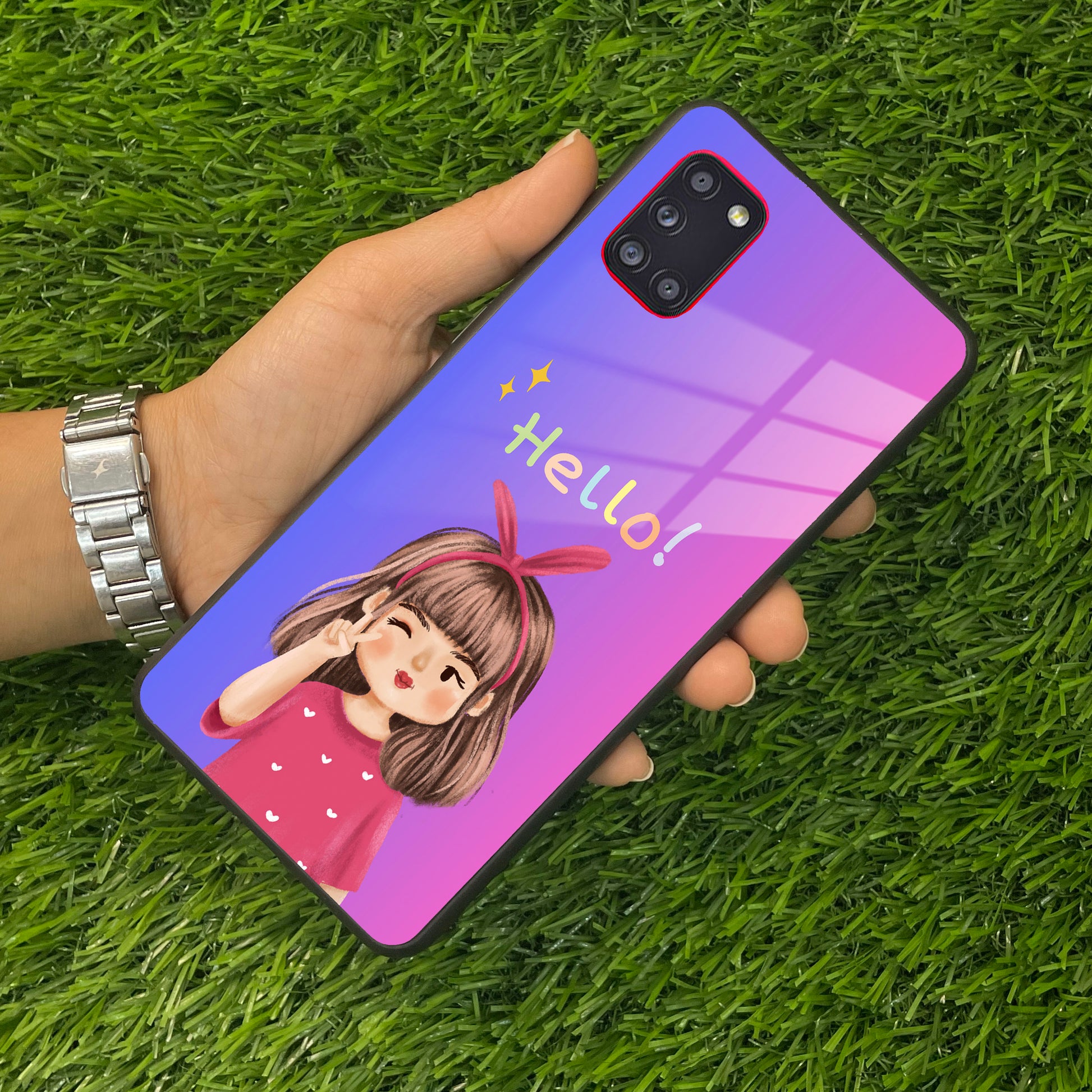 Cute Girl Hello Glass Case For Samsung ShopOnCliQ