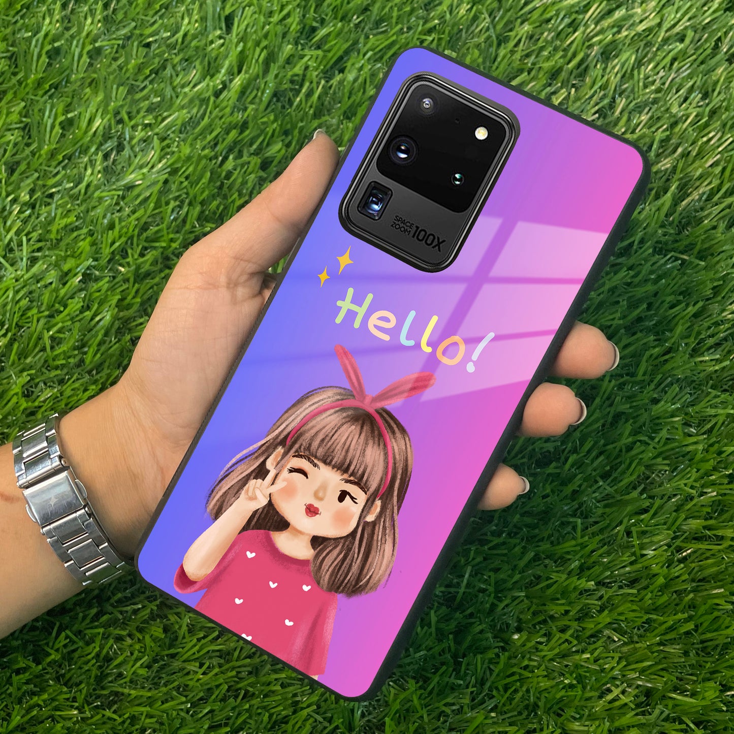 Cute Girl Hello Glass Case For Samsung ShopOnCliQ