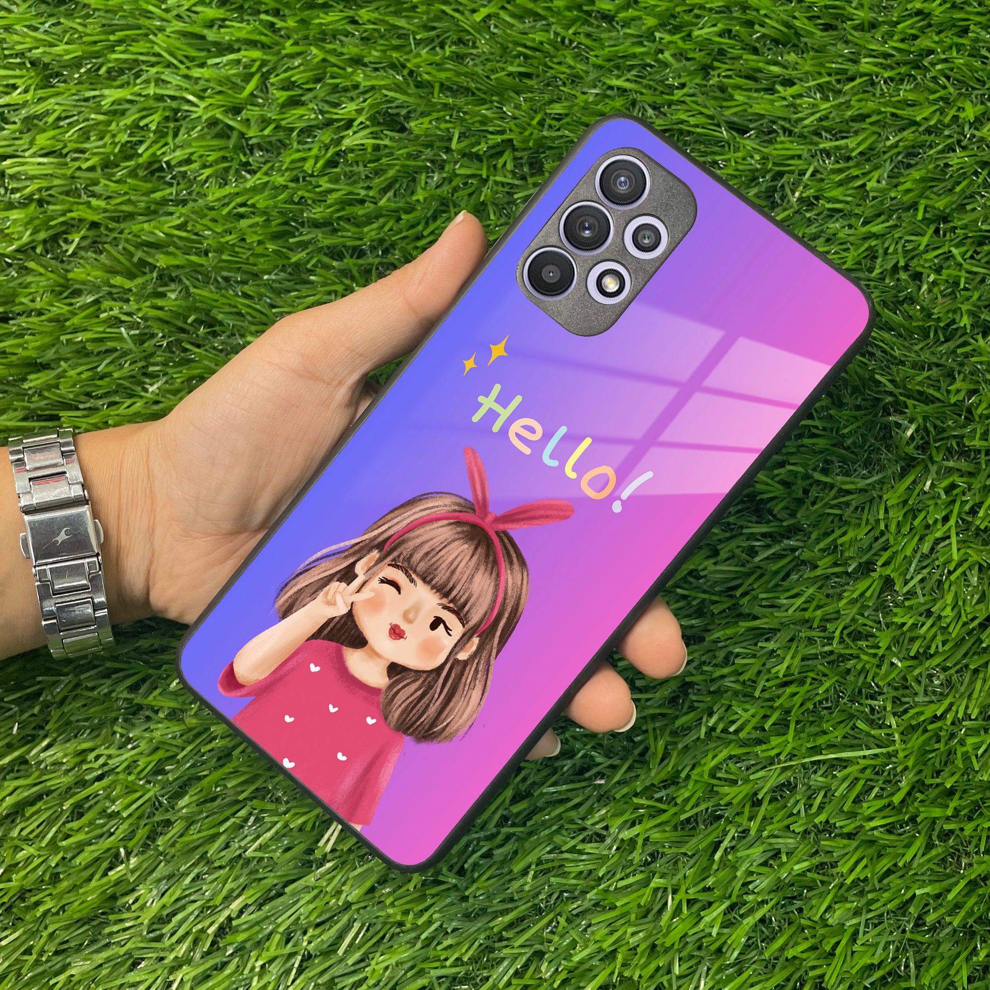 Cute Girl Hello Glass Case For Samsung ShopOnCliQ