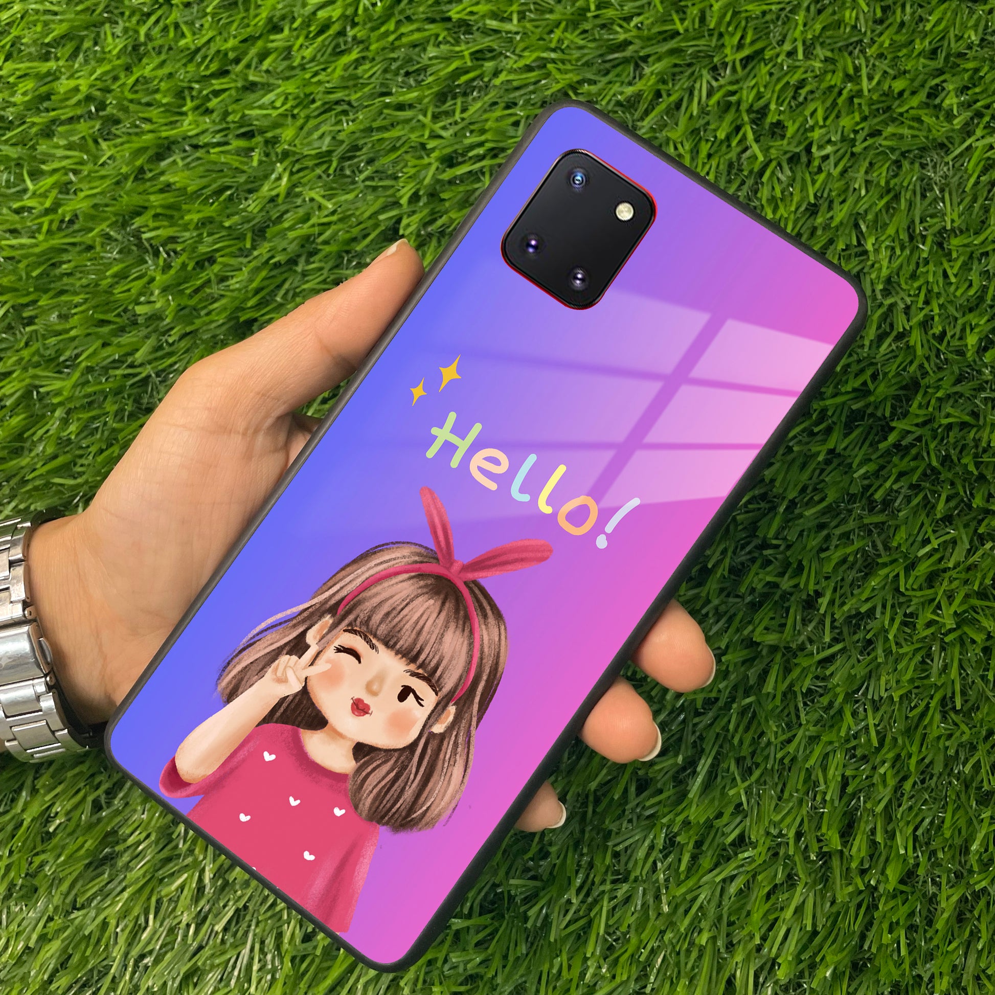 Cute Girl Hello Glass Case For Samsung ShopOnCliQ