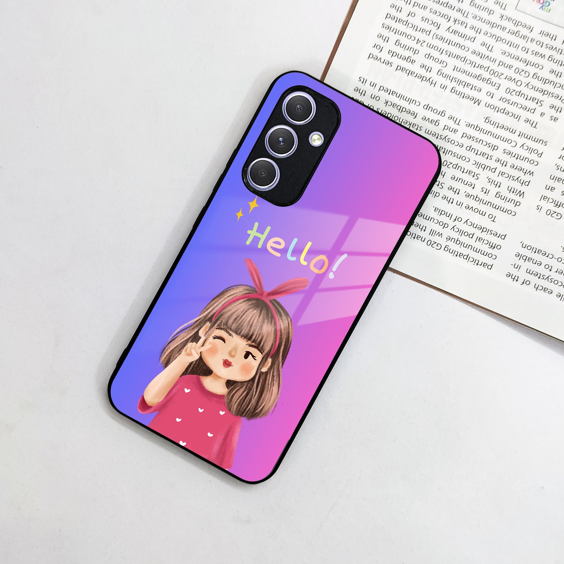 Cute Girl Hello Glass Case For Samsung ShopOnCliQ