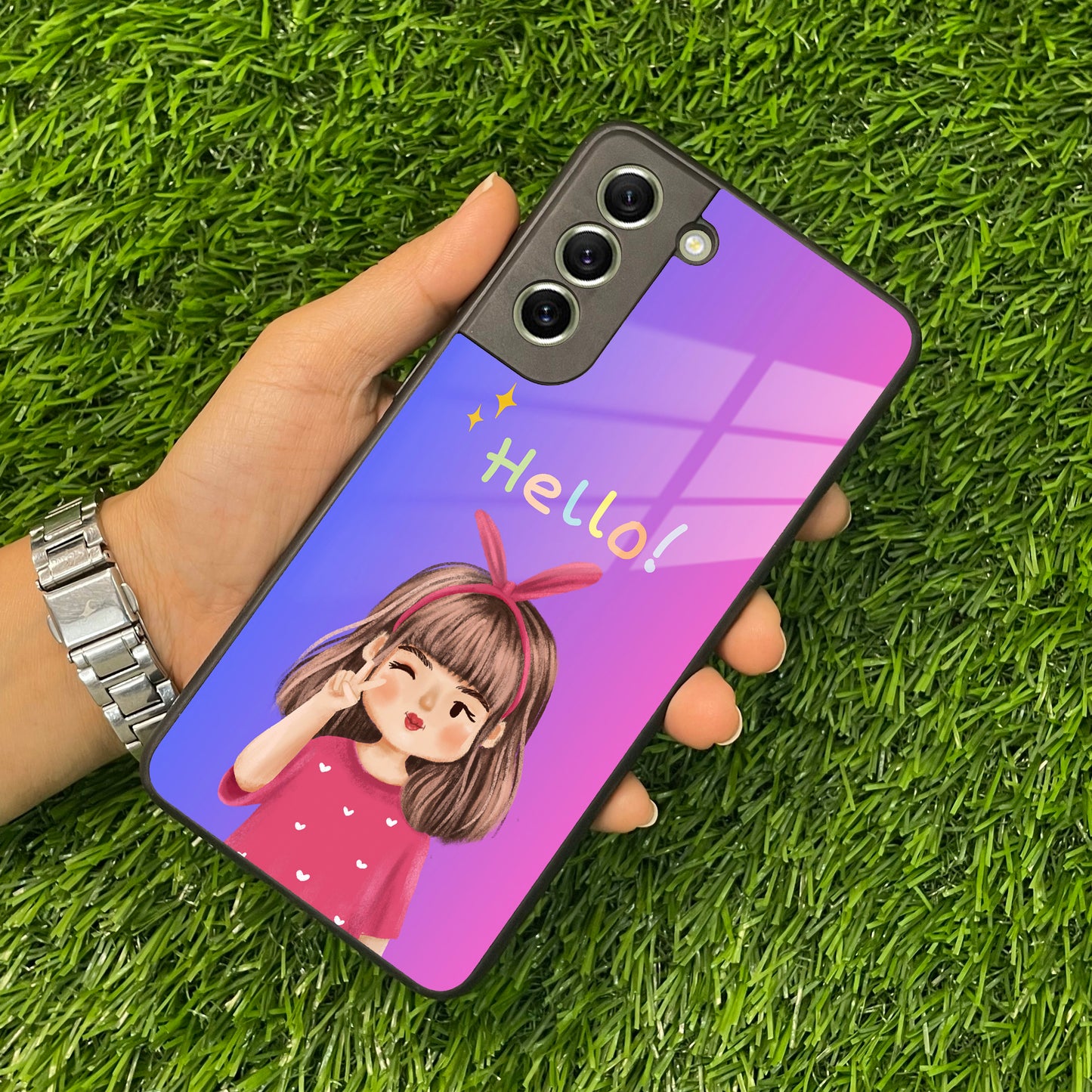 Cute Girl Hello Glass Case For Samsung ShopOnCliQ