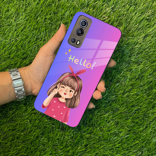 Cute Girl Hello Glass Case For Vivo ShopOnCliQ