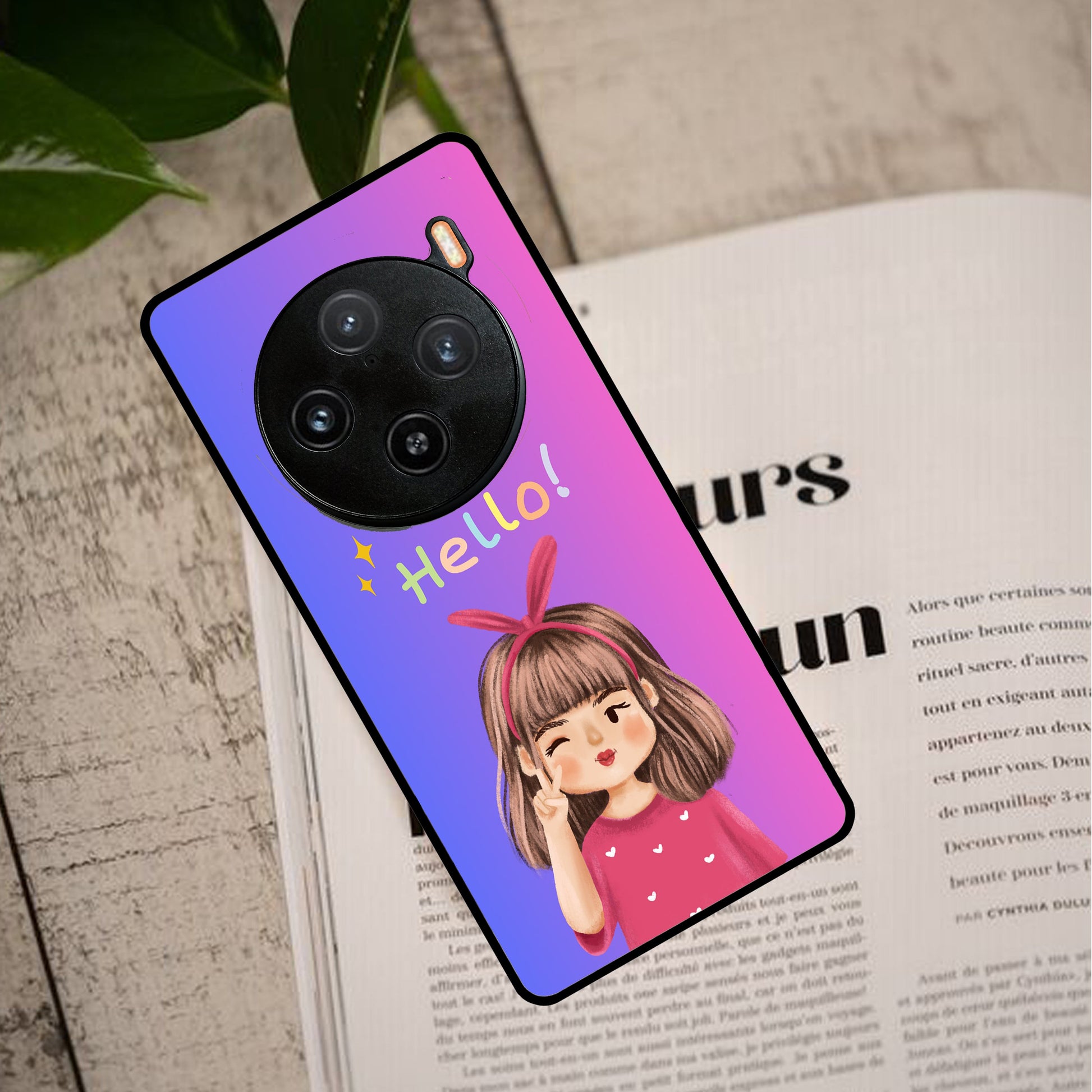 Cute Girl Hello Glass Case For Vivo ShopOnCliQ