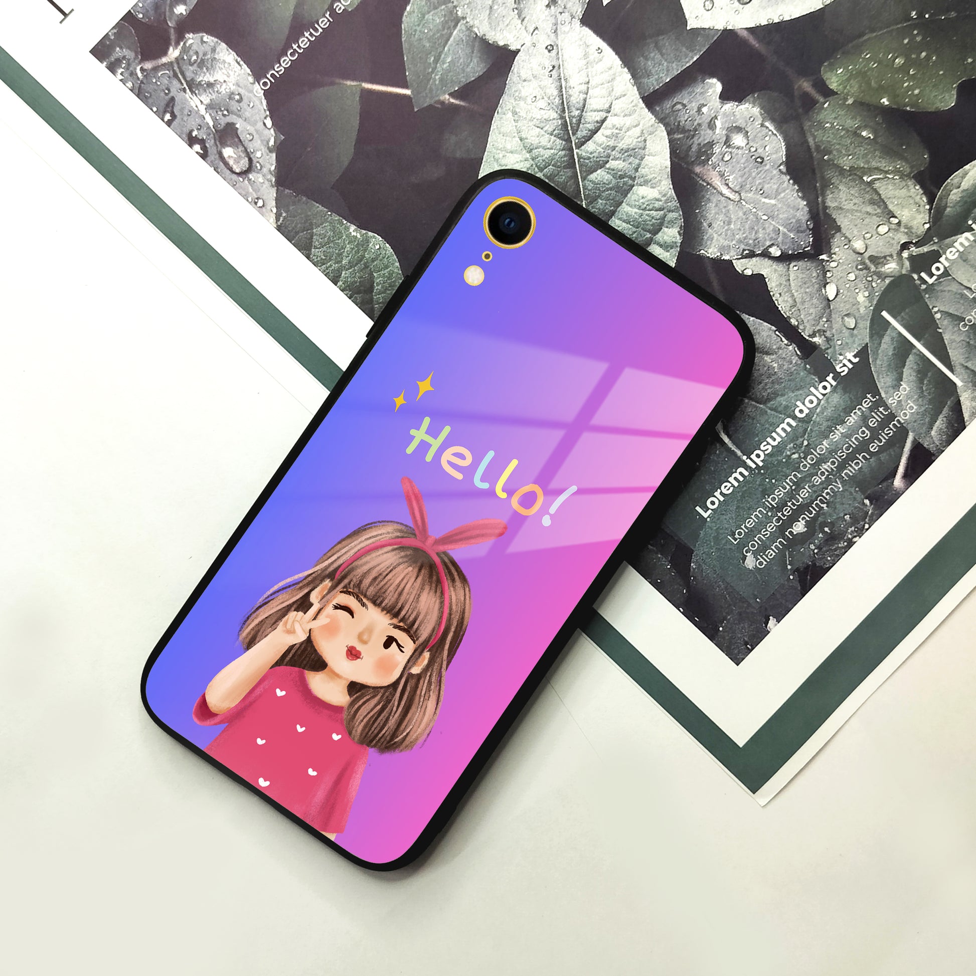 Cute Girl Hello Glass Case for iPhone ShopOnCliQ