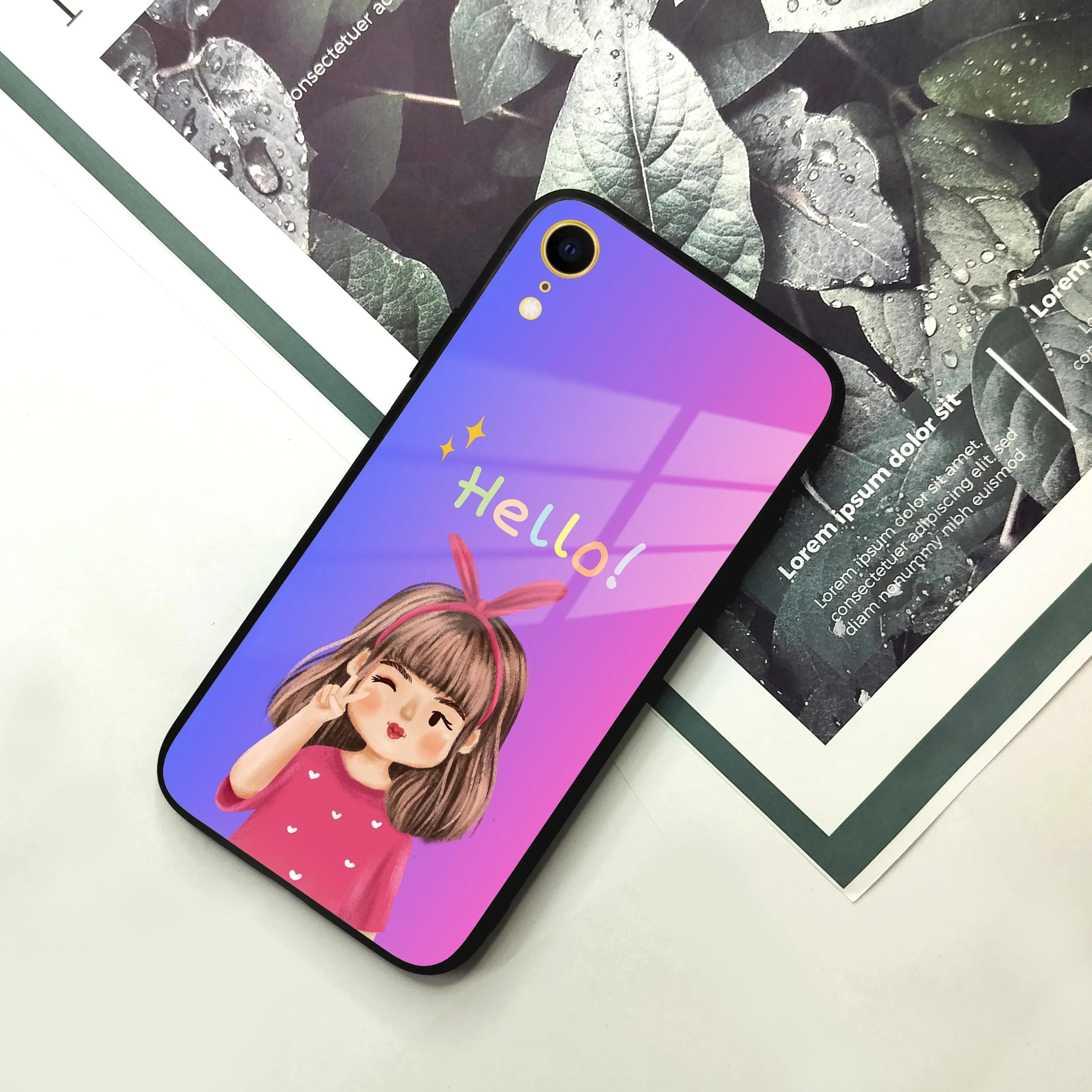 Cute Girl Hello Glass Case for iPhone - ShopOnCliQ