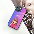 Cute Girl Hello Glass Case for iPhone - ShopOnCliQ