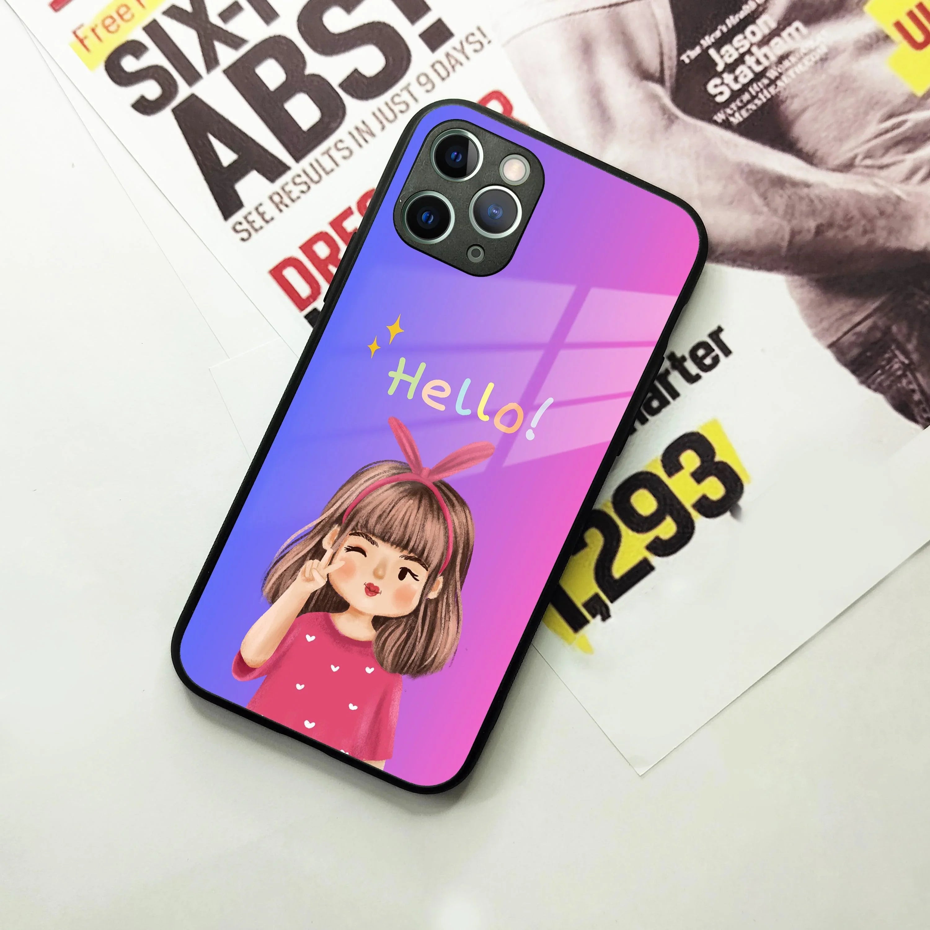 Cute Girl Hello Glass Case for iPhone - ShopOnCliQ