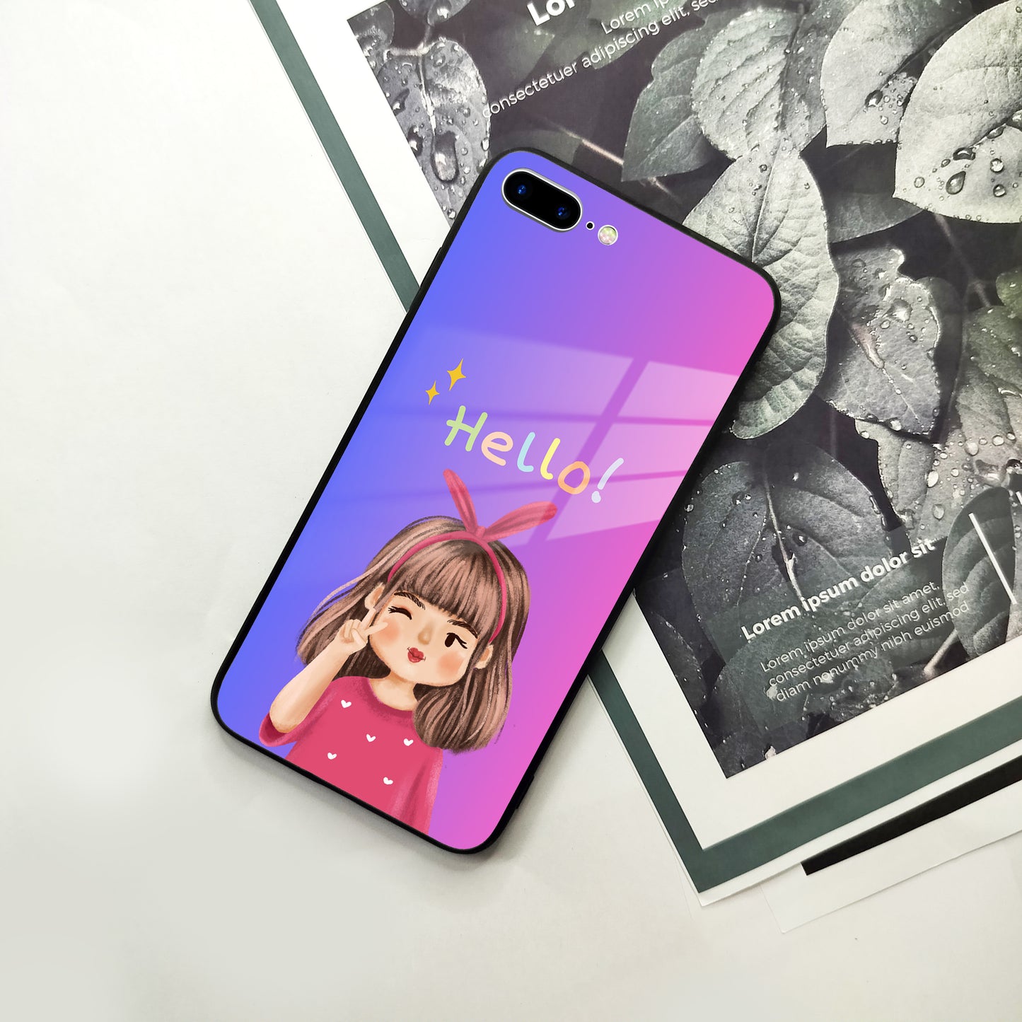 Cute Girl Hello Glass Case for iPhone ShopOnCliQ