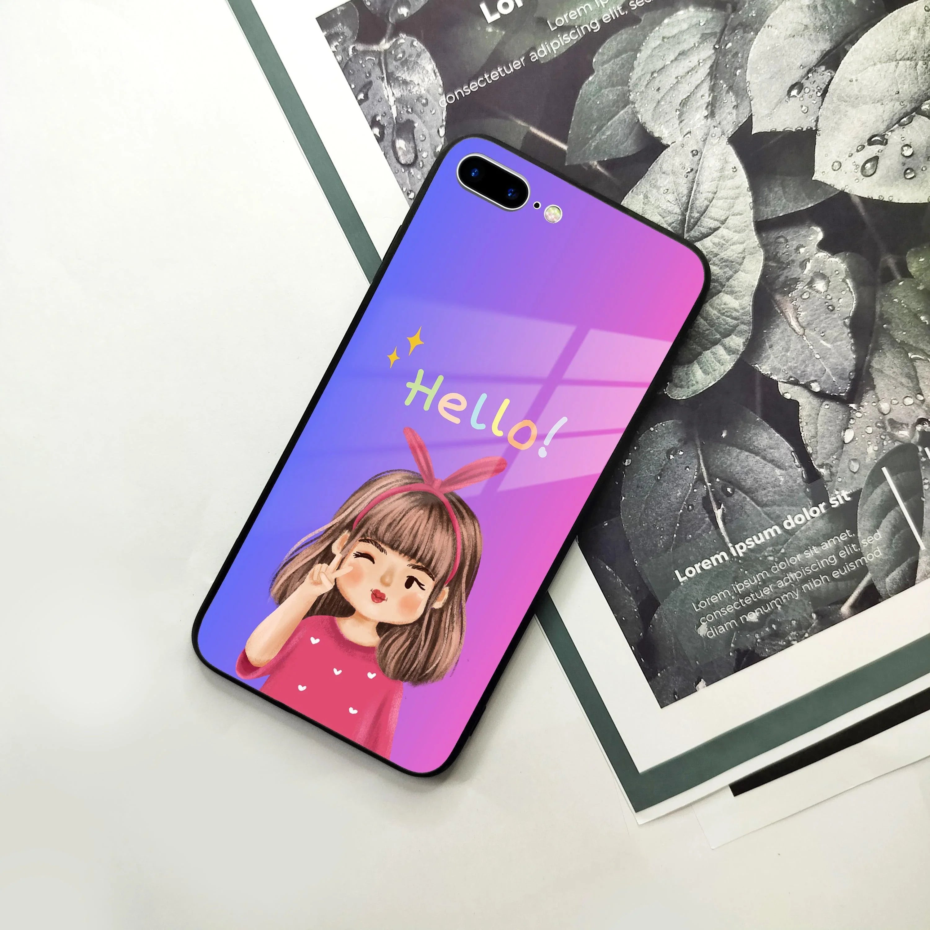 Cute Girl Hello Glass Case for iPhone - ShopOnCliQ