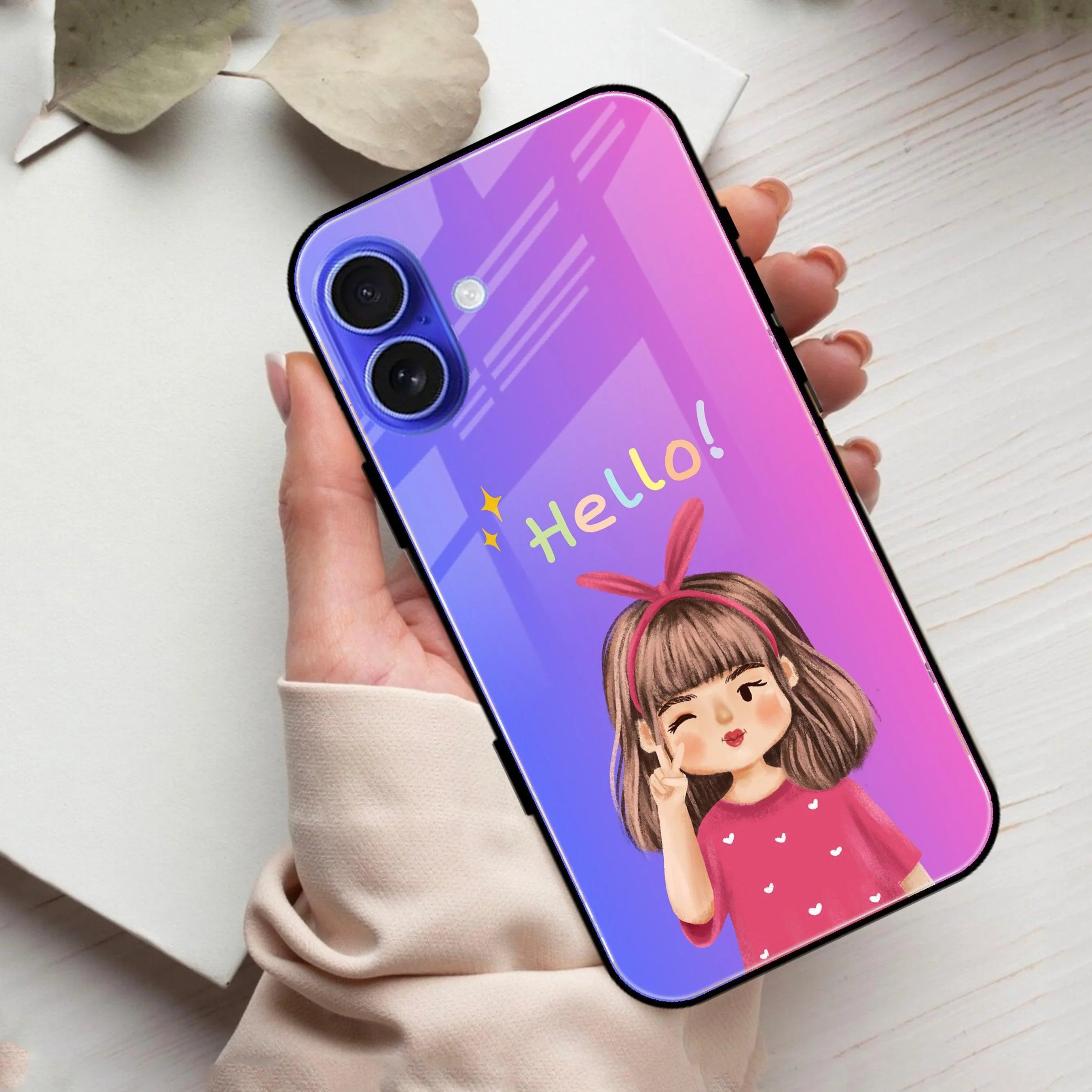 Cute Girl Hello Glass Case for iPhone - ShopOnCliQ