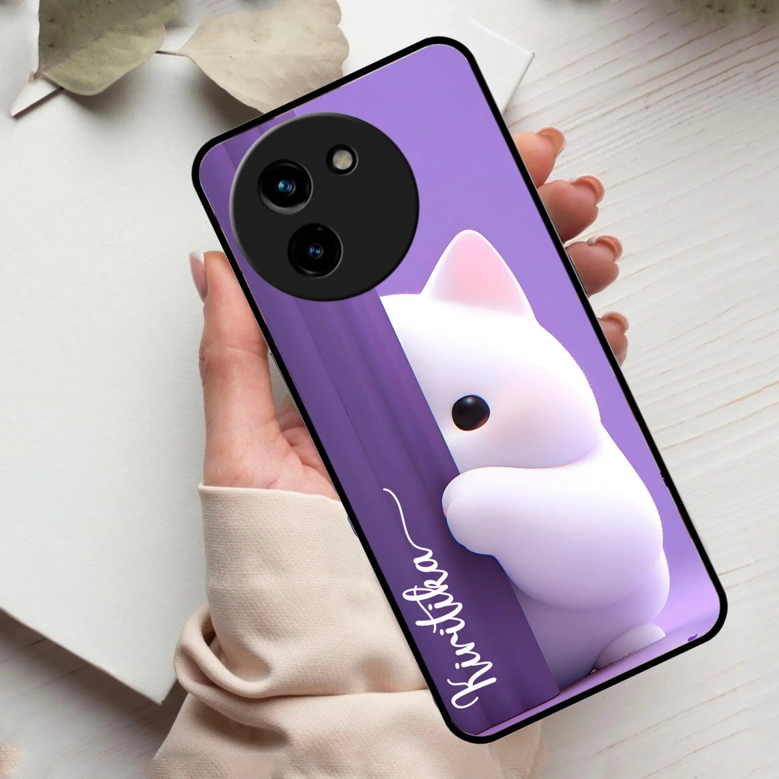 Cute KItten Glossy Metal Case Cover For Vivo - ShopOnCliQ