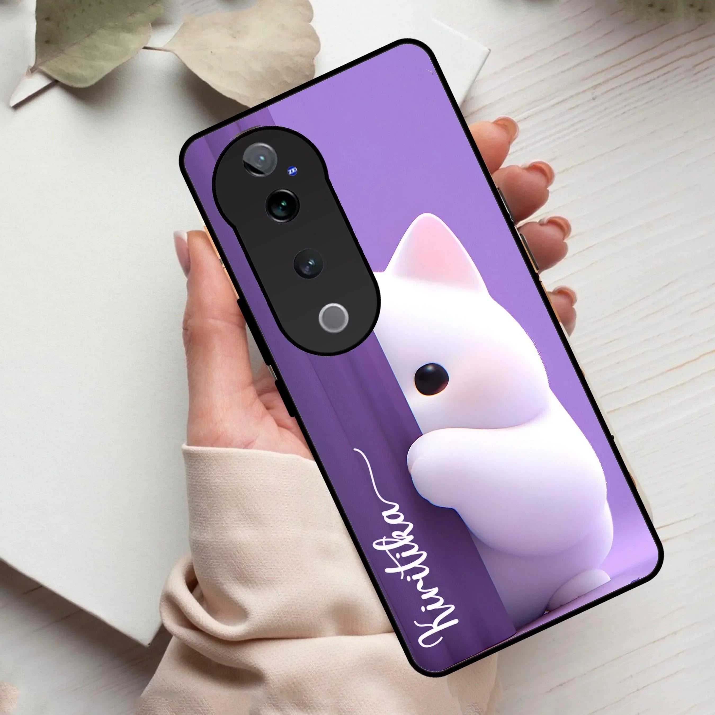 Cute KItten Glossy Metal Case Cover For Vivo - ShopOnCliQ