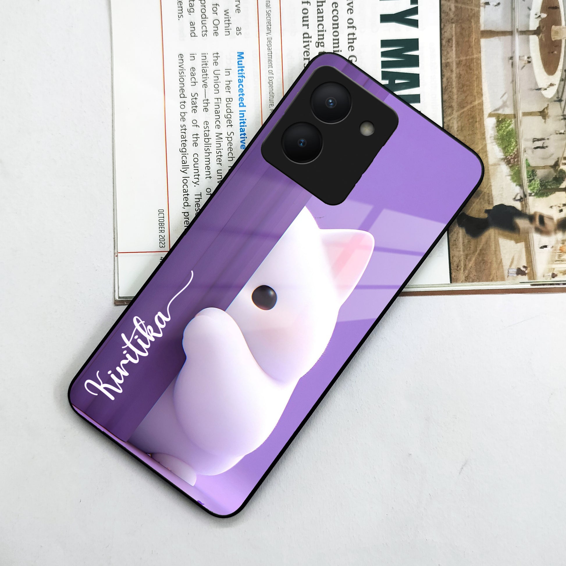 Cute KItten Glossy Metal Case Cover For Vivo ShopOnCliQ