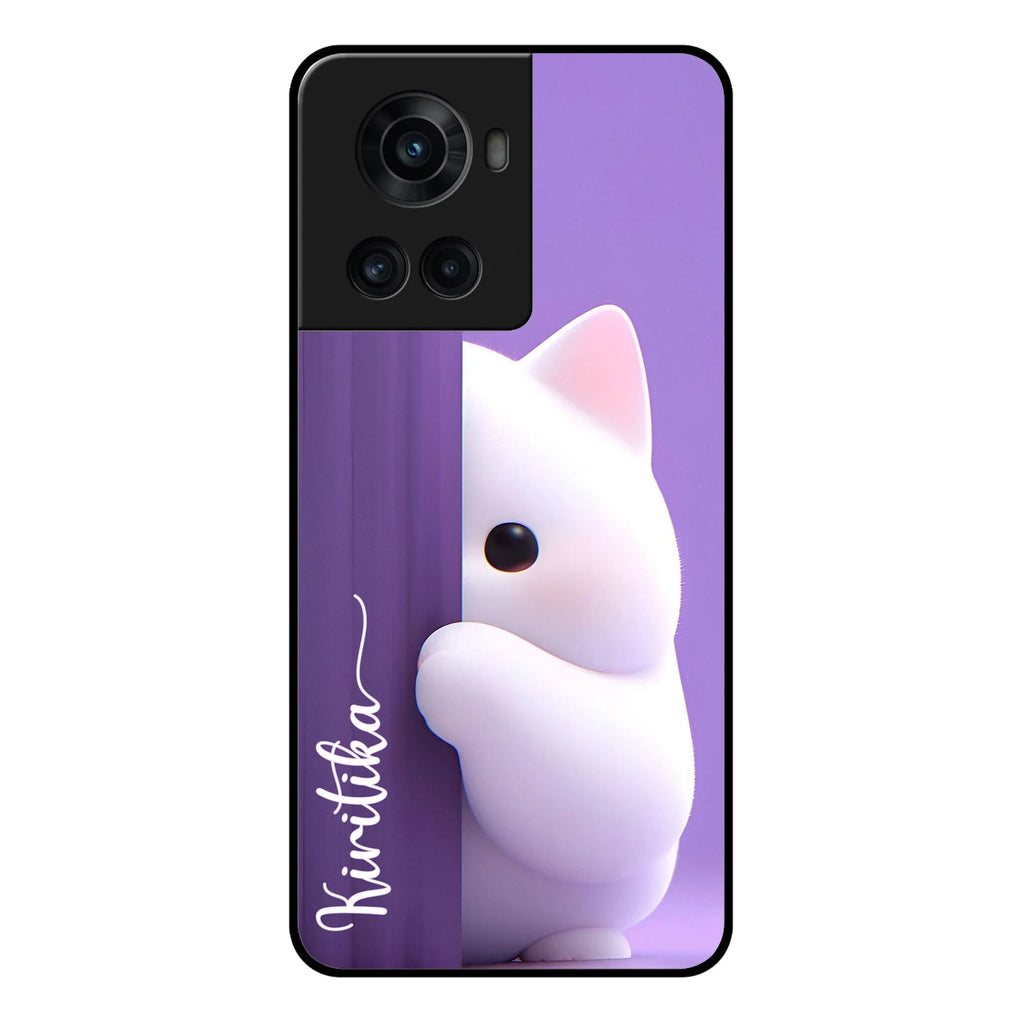 Cute KItten Glossy Metal Case Cover For OnePlus - ShopOnCliQ