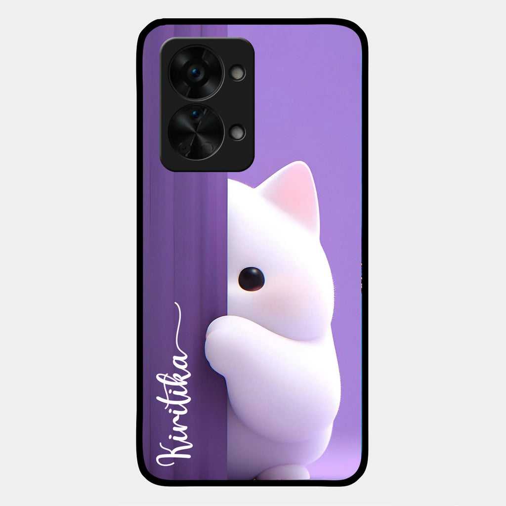 Cute KItten Glossy Metal Case Cover For OnePlus - ShopOnCliQ