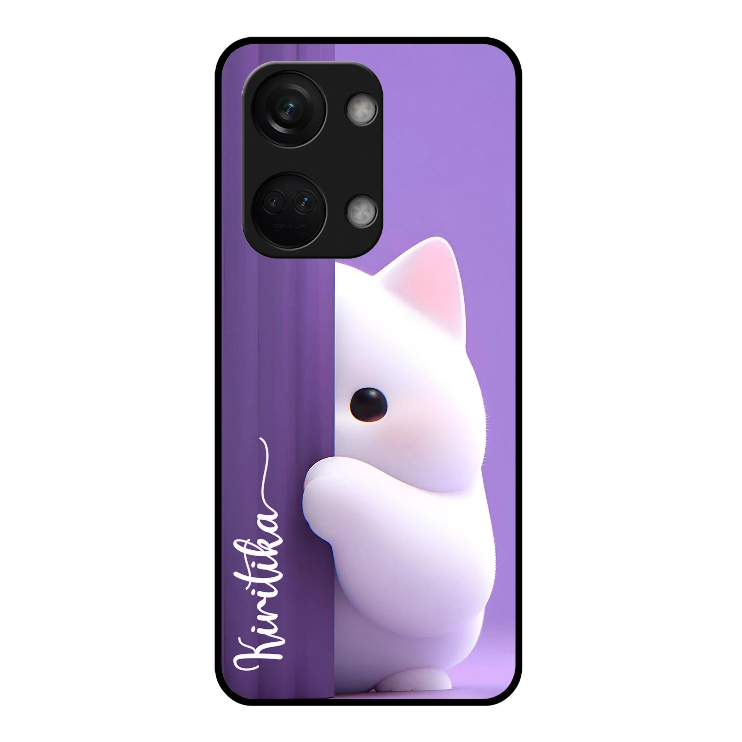 Cute KItten Glossy Metal Case Cover For OnePlus - ShopOnCliQ