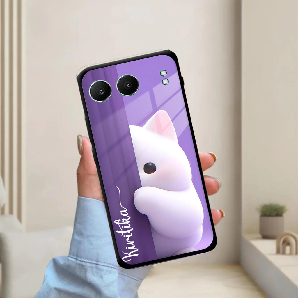 Cute KItten Glossy Metal Case Cover For OnePlus - ShopOnCliQ