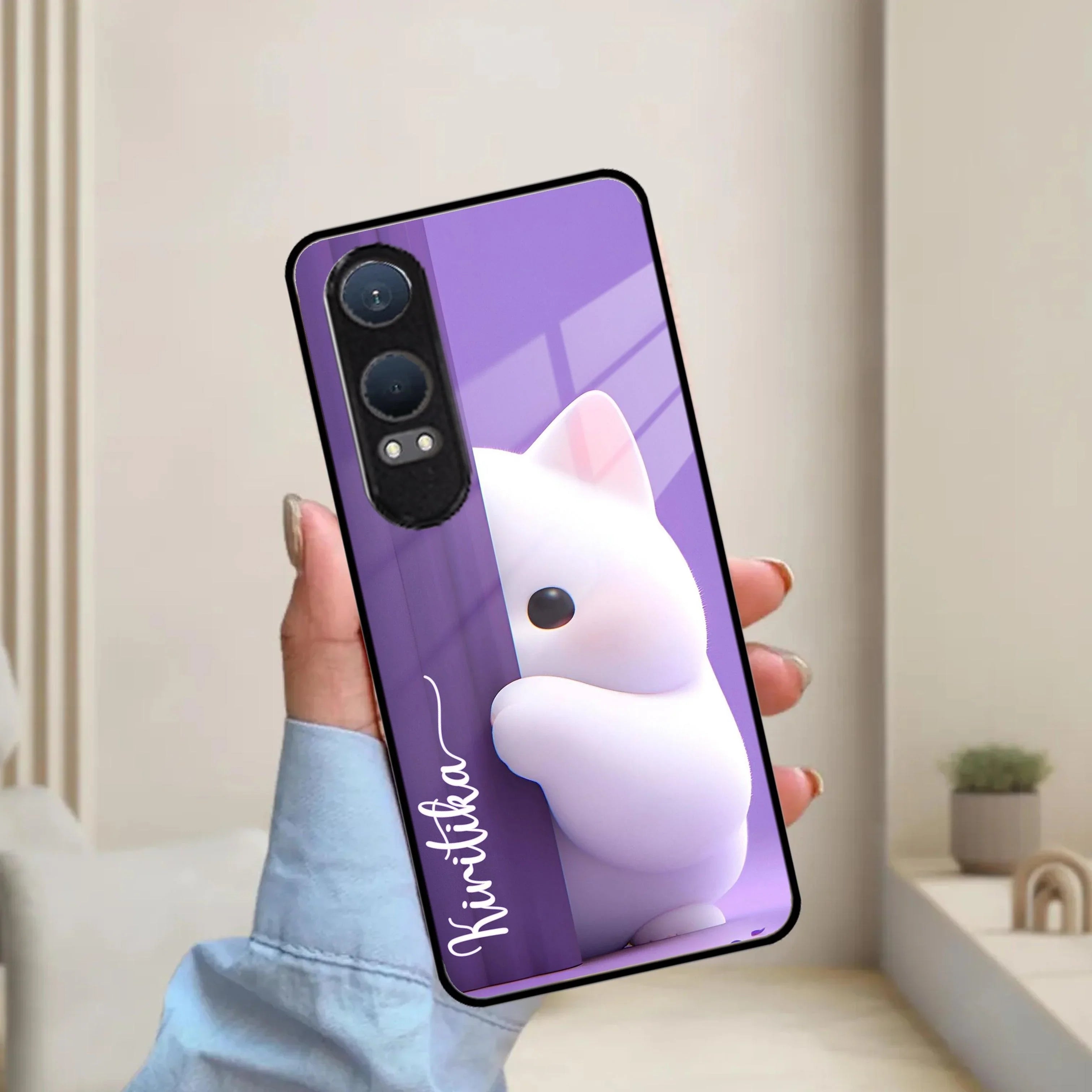 Cute KItten Glossy Metal Case Cover For OnePlus - ShopOnCliQ