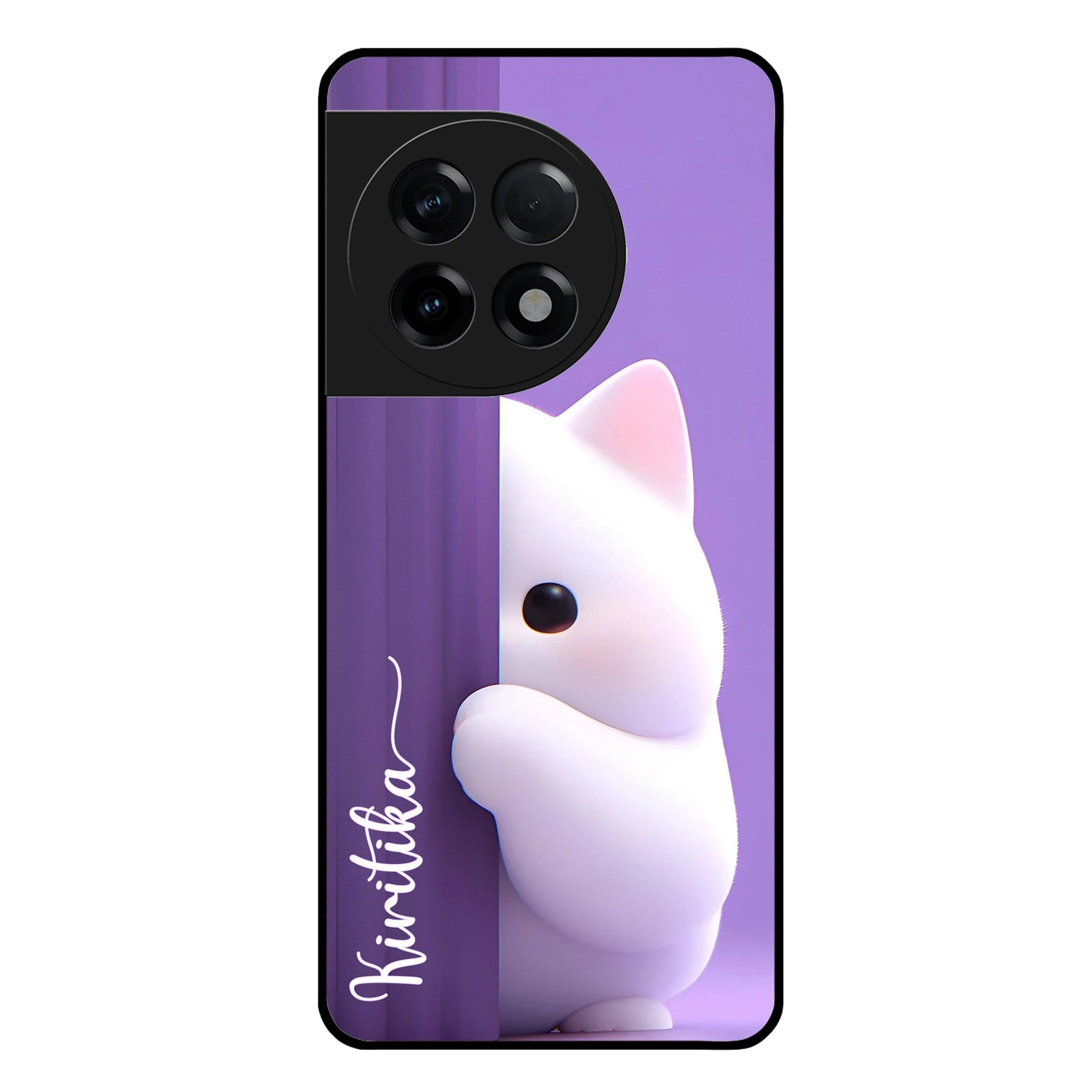 Cute KItten Glossy Metal Case Cover For OnePlus - ShopOnCliQ
