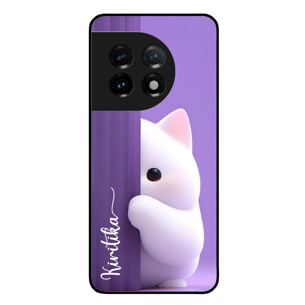 Cute KItten Glossy Metal Case Cover For OnePlus - ShopOnCliQ