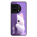 Cute KItten Glossy Metal Case Cover For OnePlus - ShopOnCliQ