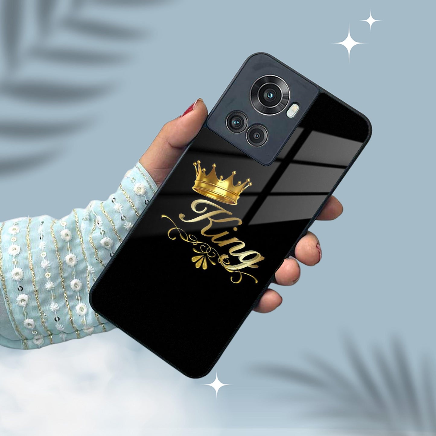 Cute King With Crown Glass Case For OnePlus