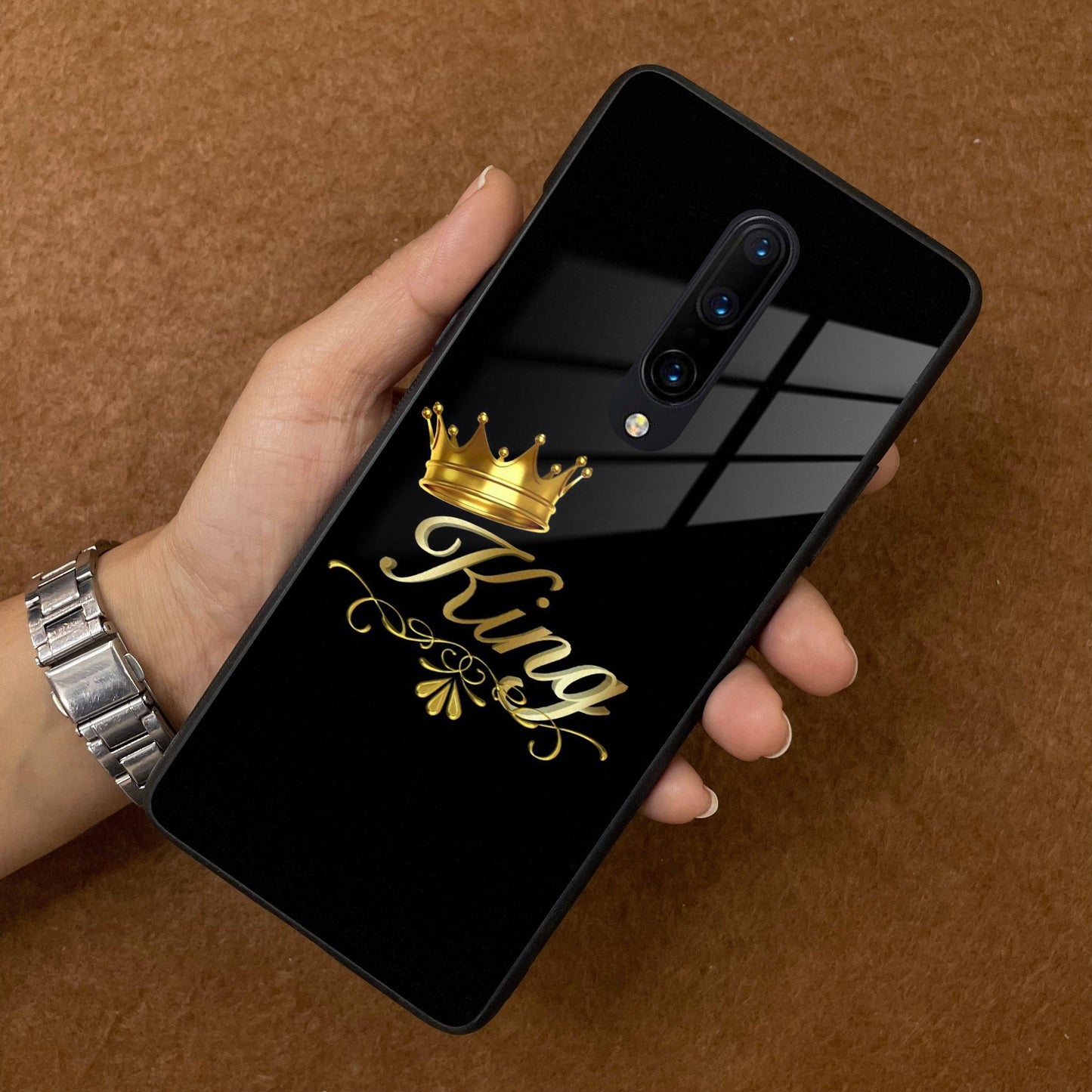 Cute King With Crown Glass Case For OnePlus