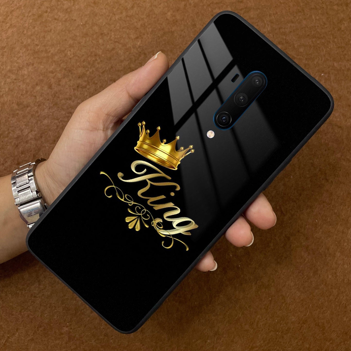 Cute King With Crown Glass Case For OnePlus