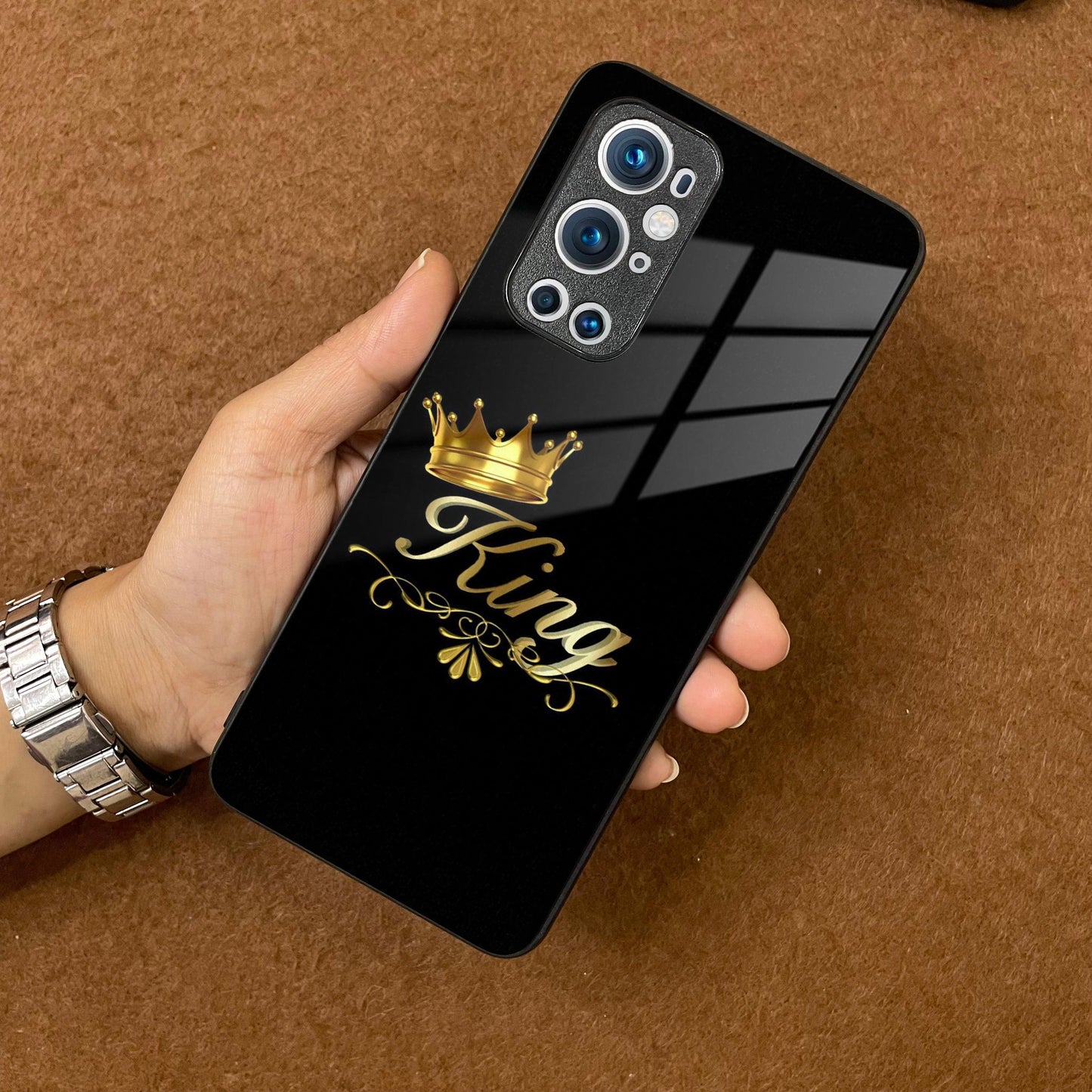 Cute King With Crown Glass Case For OnePlus