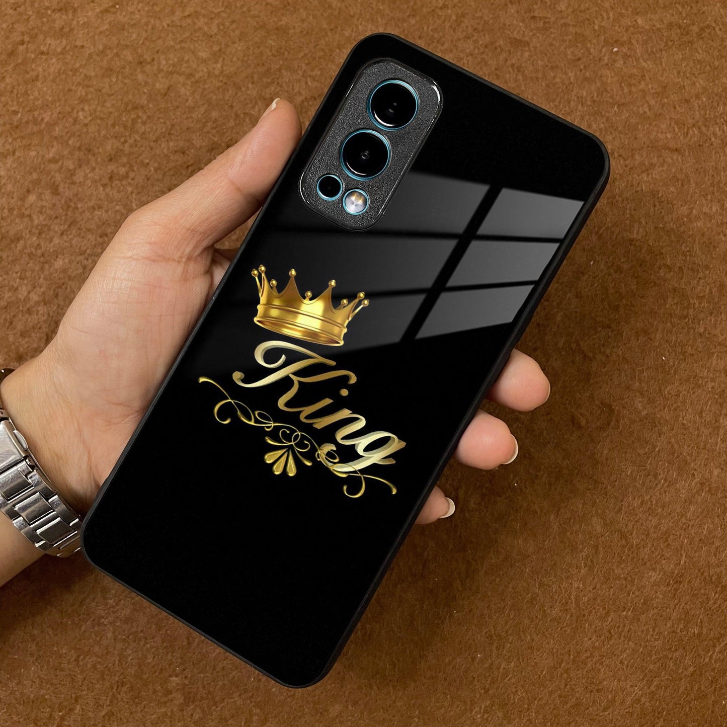 Cute King With Crown Glass Case For OnePlus