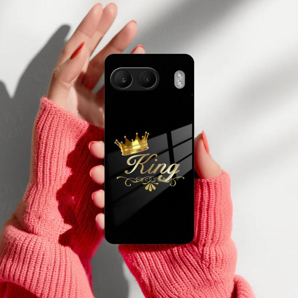 Cute King With Crown Glass Case For OnePlus