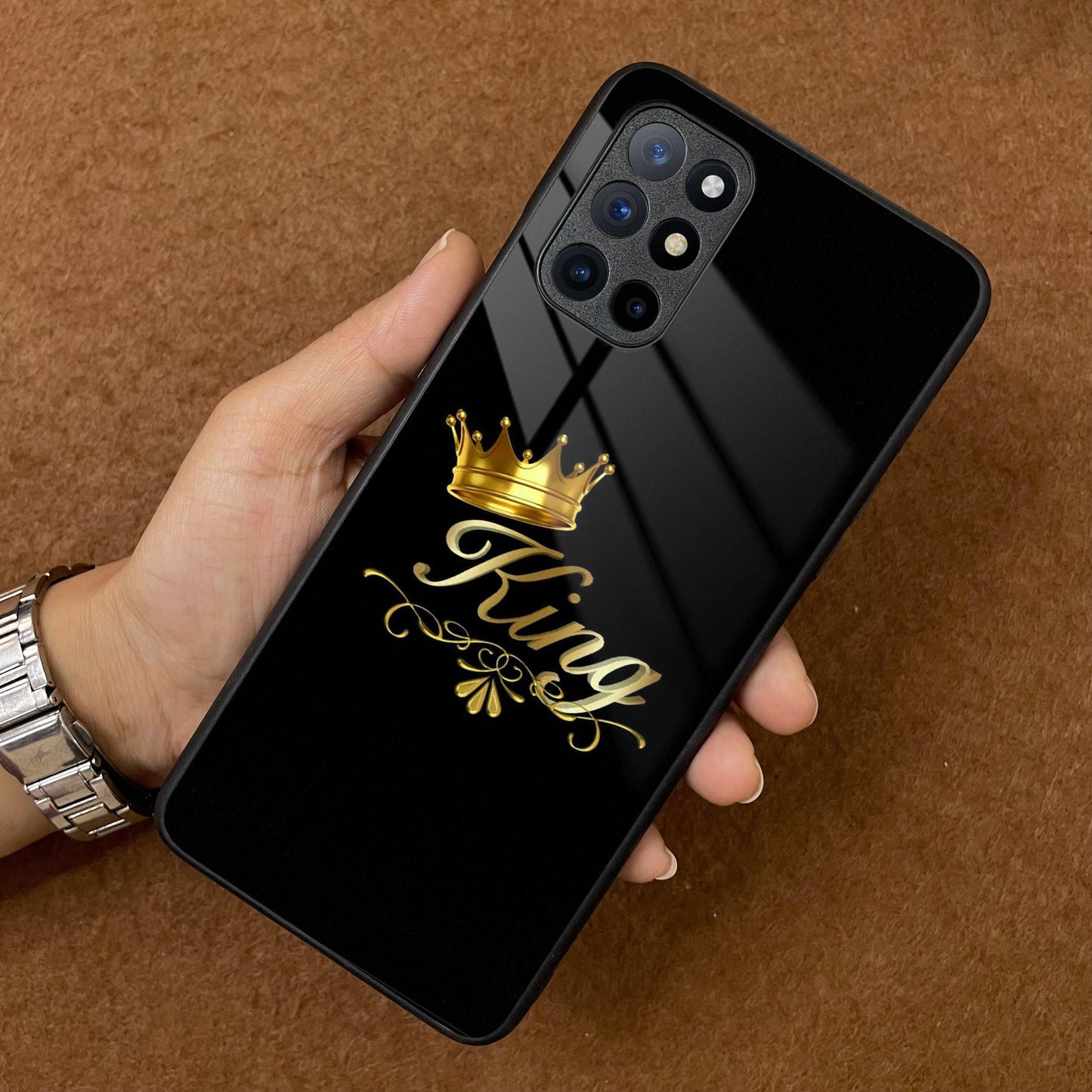 Cute King With Crown Glass Case For OnePlus