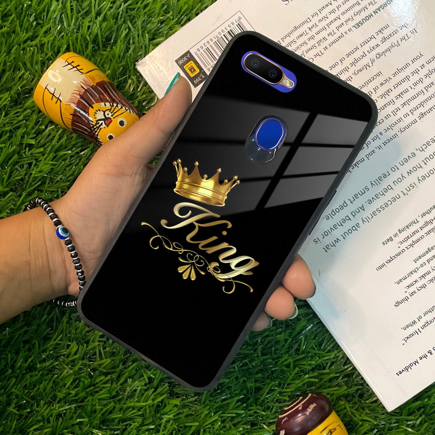 Cute King With Crown Glass Case For Oppo